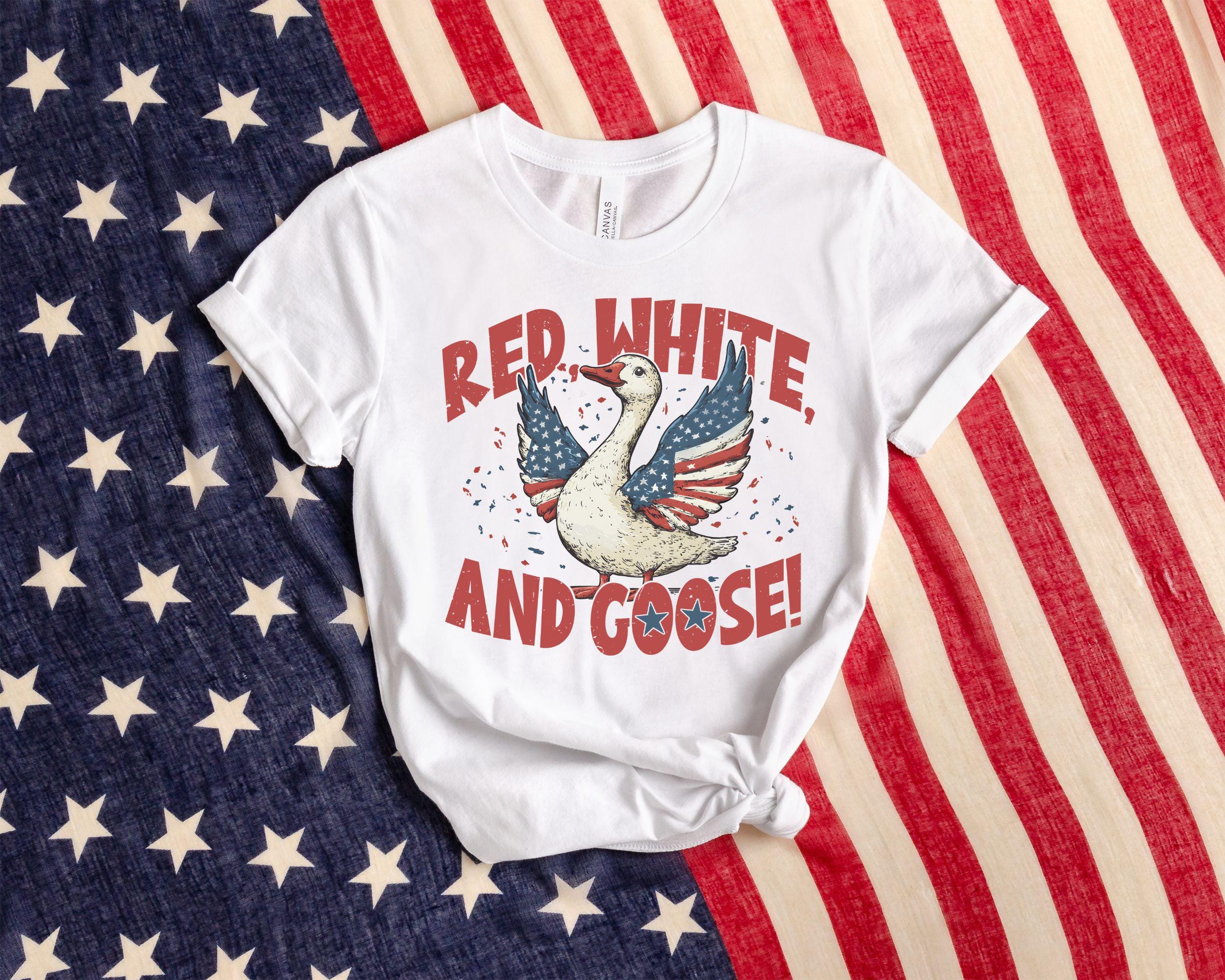 Patriotic Goose Shirt 4th Goose Shirt Retro 4th of July Gift America Coquette T ShirtFunny July 4th ShirtIndependence Day TeeGoose Tee Graphic Tee – Warm & Stylish · Great Gift For Fans