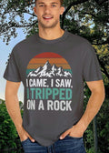 Adventure Funny Hiking Shirt I Came I Saw Tripped On A Rock Tee Mountain Climbing Shirt Funny Gift Unisex Camping Shirt Graphic Tee – Feel-Good Design · Perfect For Daily Wear