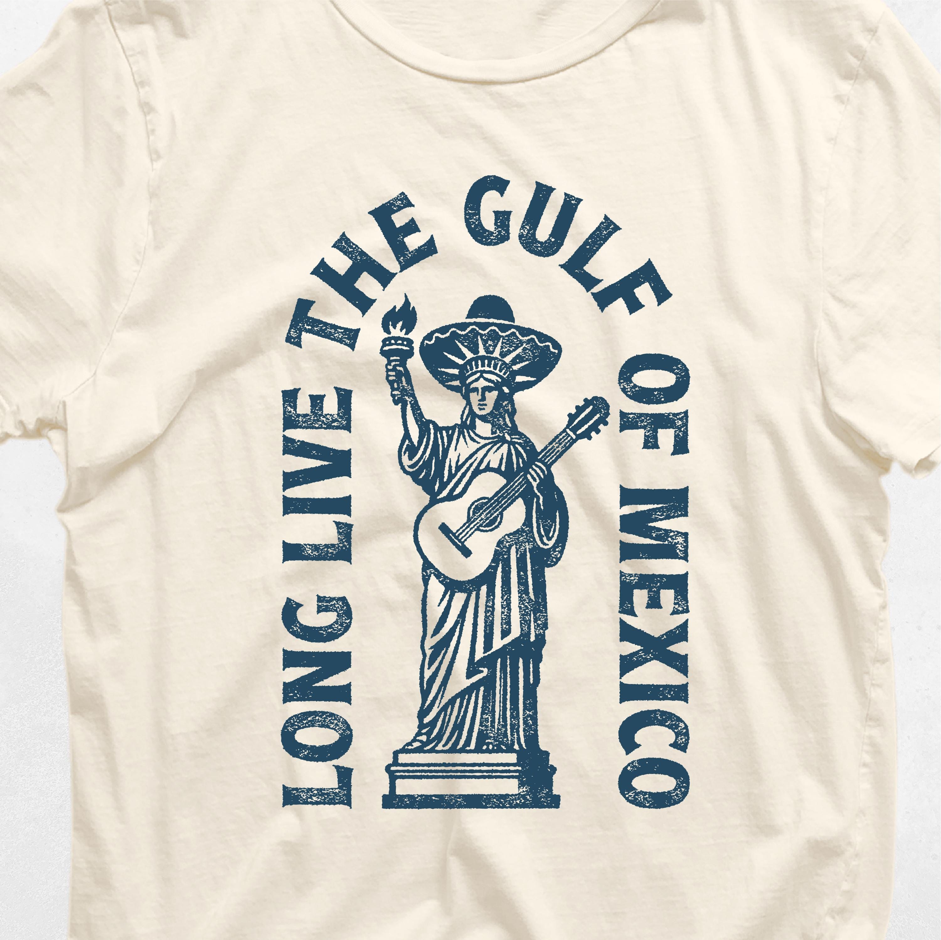 Long Live Gulf of Mexico shirt anti fascist shirt American pride patriotic apparel stay salty shirt Statue of Liberty Mariachi Guitar Graphic Tee – Premium Graphic · High-Quality Print
