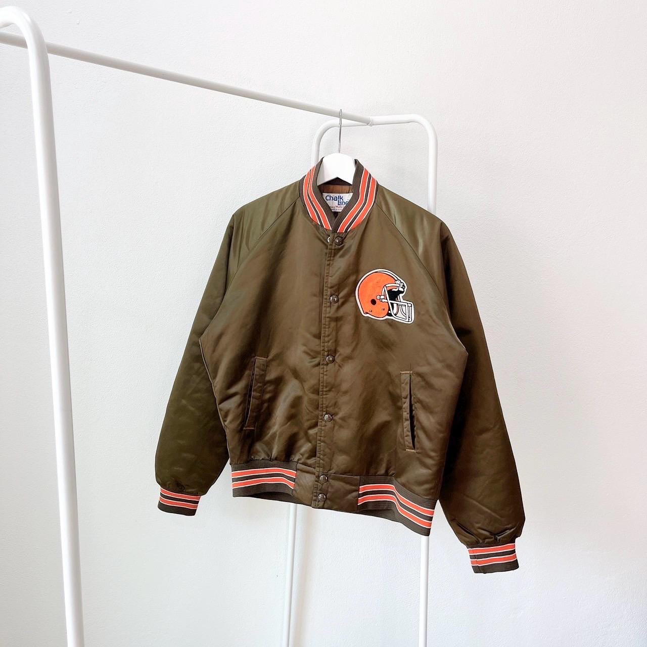 Vintage 90s Cleveland Browns NFL football Made in USA vintage Chalk line brown bomber jacket M Graphic Tee – Cozy Vibes · Top Pick For Any Outfit