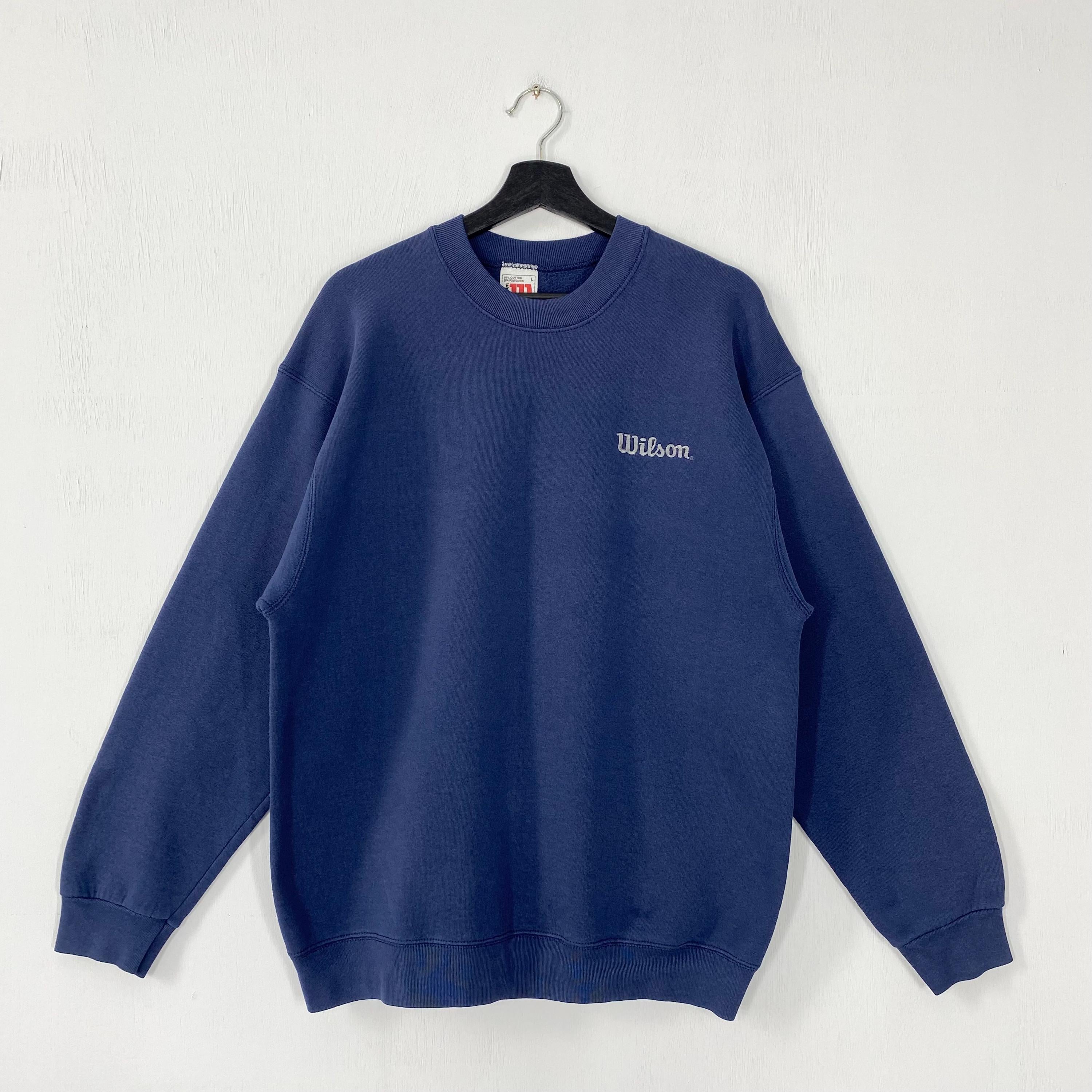 Vintage 90s Wilson Sweatshirt Wilson Crewneck Wilson Sweater Pullover Wilson Equipment Sportswear Wilson Embroidered Logo Blue Large Sweatshirt – Everyday Comfort · High-Quality Print