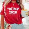 Trump 2028 T Shirt Distressed American Flag Tee Patriotic USA Election Shirt Vintage Style Campaign Top Graphic Tee – Cozy Vibes · High-Quality Print