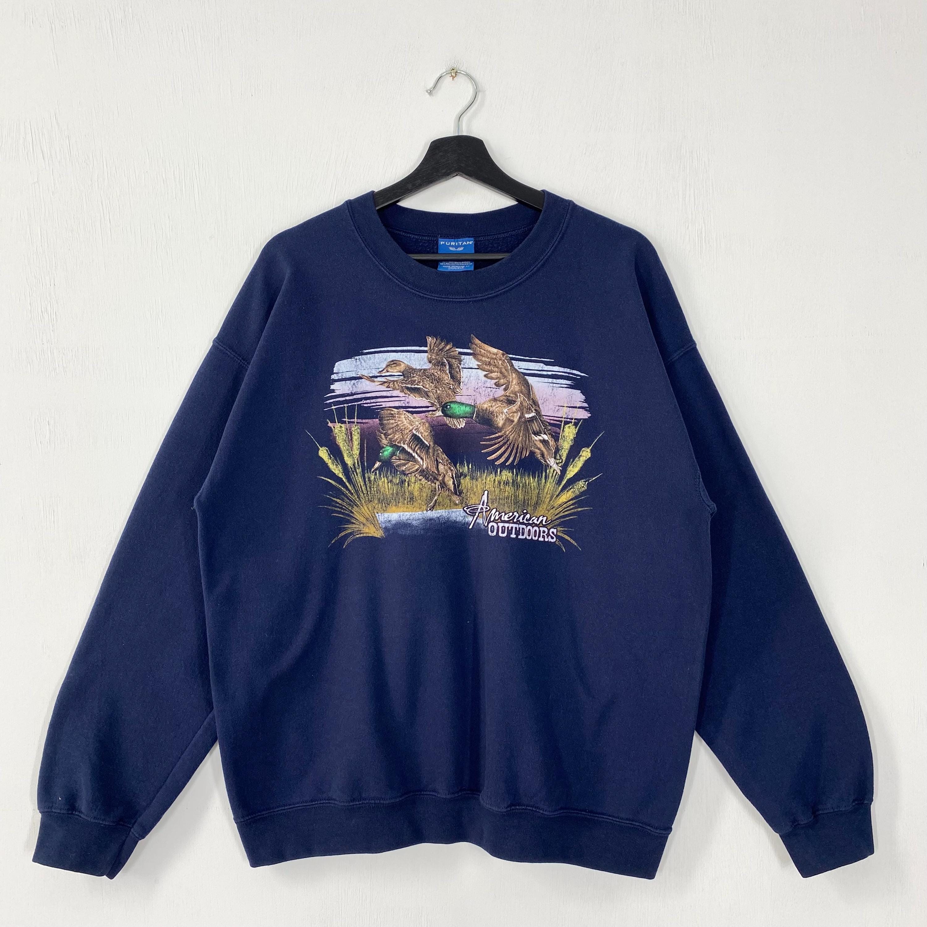Vintage Outdoor Outfitters Sweatshirt Ducks Crewneck Deer Sweater Pullover National Wildlife Ducks Unlimited Print Logo Blue Medium Sweatshirt – Bold Style · Trending Graphic Apparel