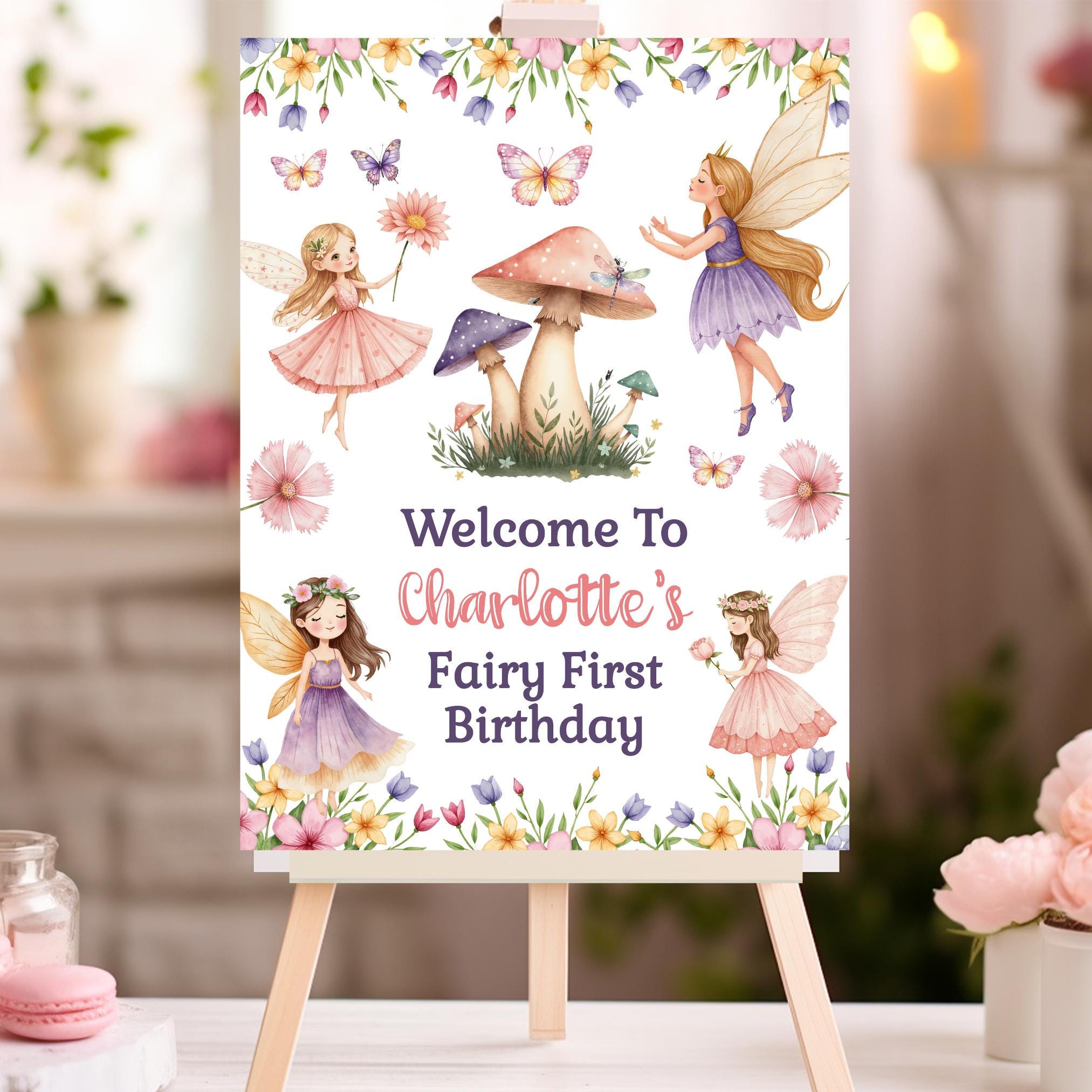 Fairy First Sign Fairy First Birthday Welcome Sign Fairy 1St Birthday Girl Fairy Birthday Sign Garden Fairy Party Decor First Birthday FB2 Graphic Tee – Bold Style · Must-Have Style