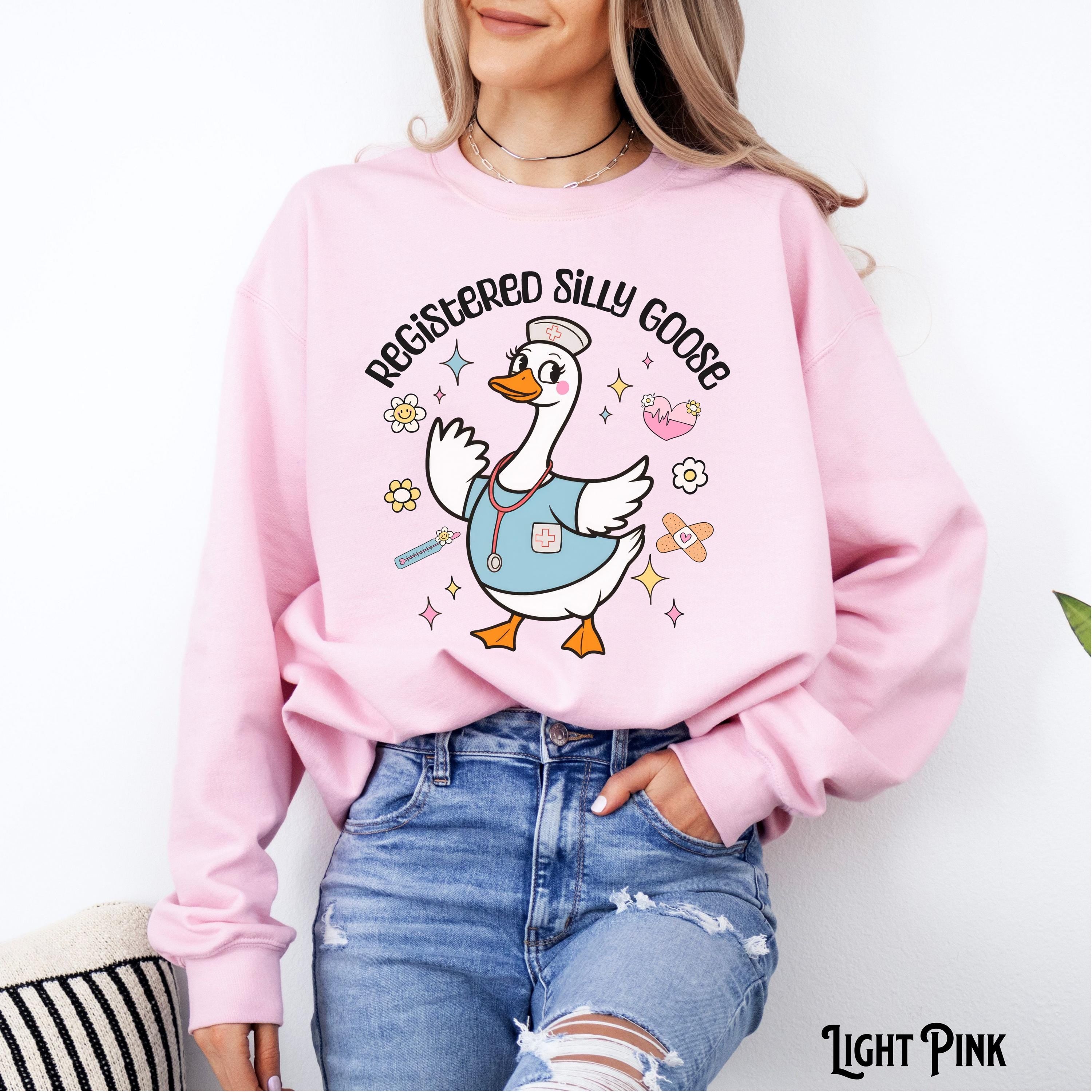Registered Nurse Sweatshirt Registered Silly Goose Sweater Funny RN Crewneck Nurse Life Graduation Appreciation Gift Sweatshirt – Warm & Stylish · Must-Have Style