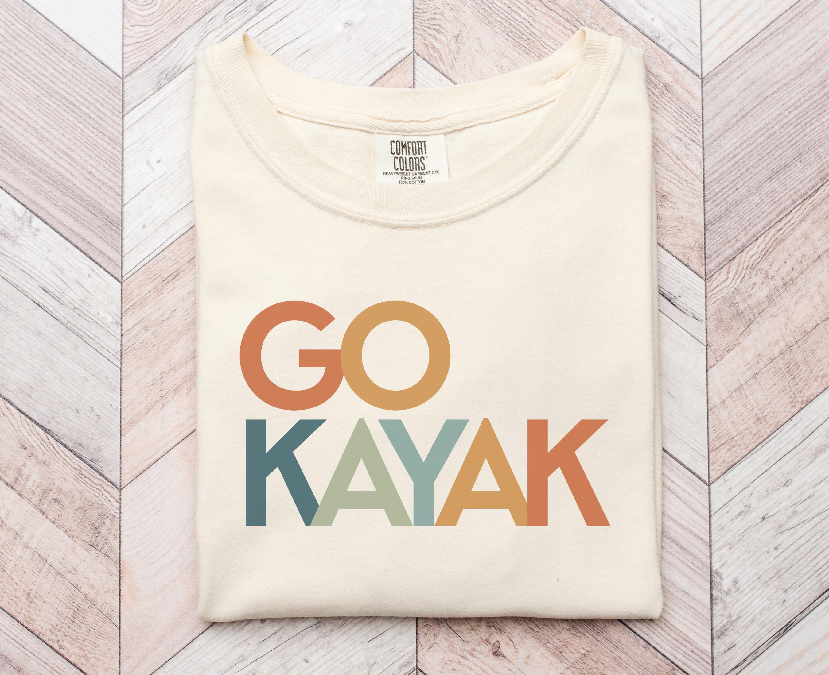 GO KAYAK Shirt Kayak Lover Gift Idea Lake Summer Tee for Kayaking Enthusiasts Graphic Tee – Fan Favorite · High-Quality Print