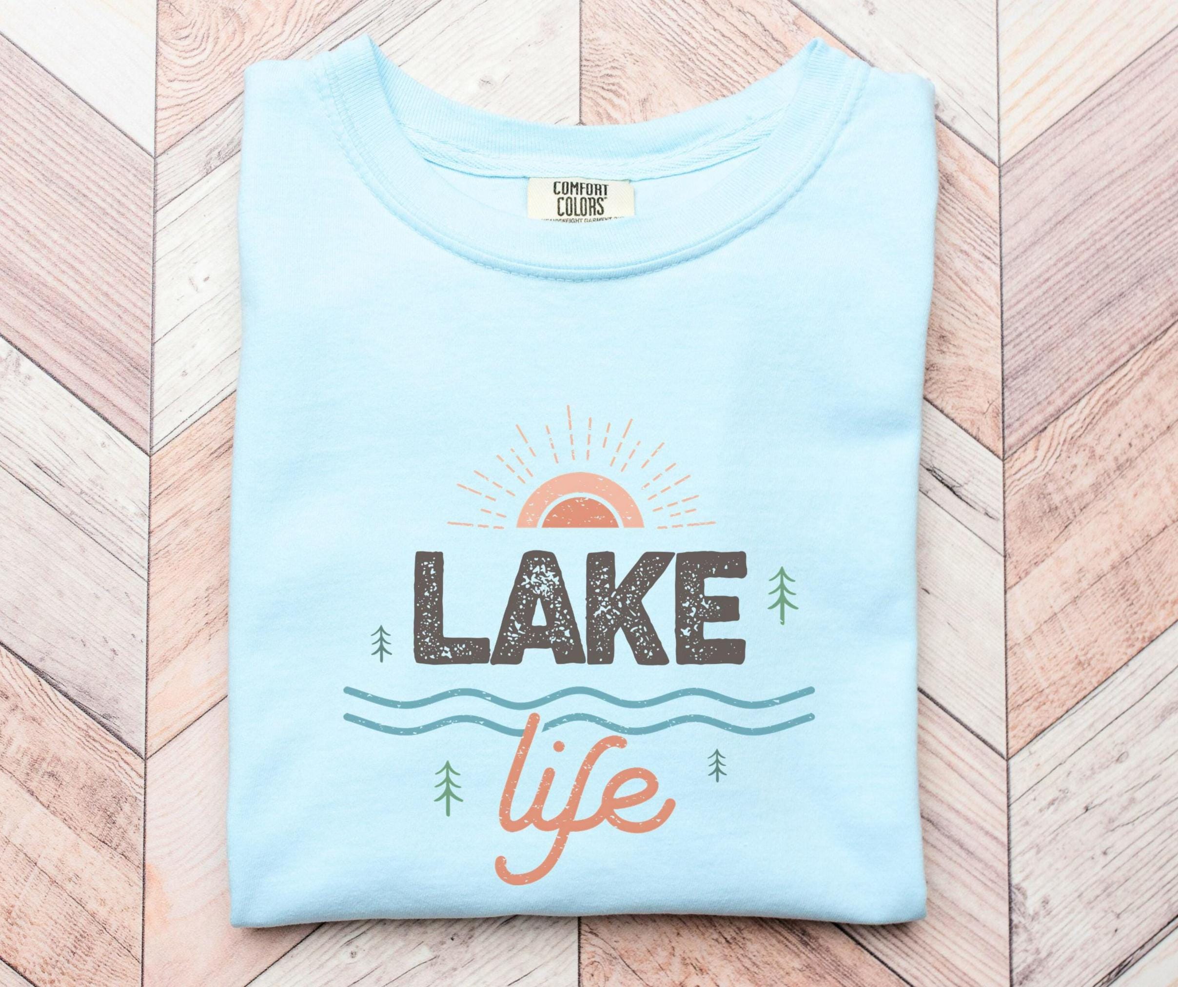 Retro Lake Life Shirt Tee Minimal Abstract Lake Life TShirt Perfect Vacation Shirt or Lake Lover Gift Graphic Tee – Aesthetic Look · Trending Graphic Apparel