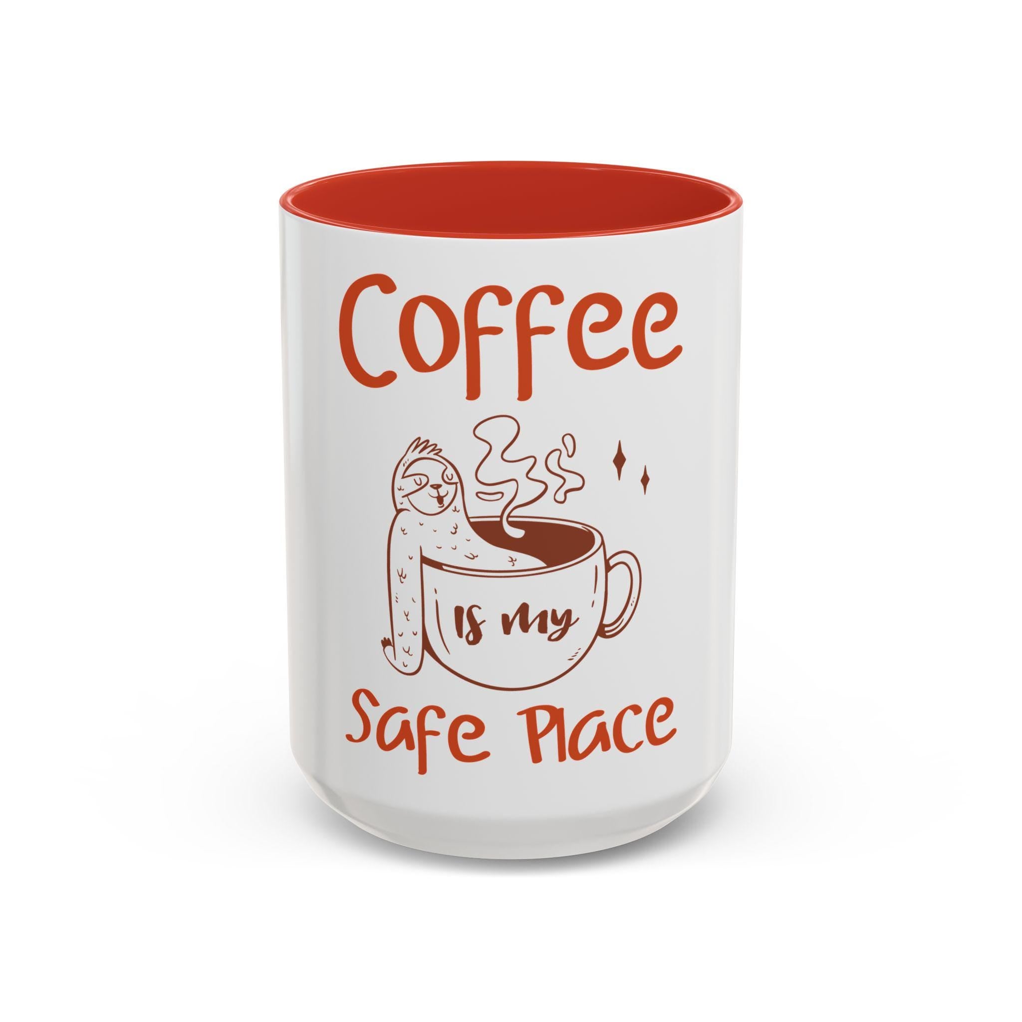 Sloth Coffee Mug Safe Place for Your Caffeine Fix Fun Gift for Coffee Lovers Home Office Accessory Cute Ceramic Cup Cozy Mug Graphic Tee – Bold Style · High-Quality Print