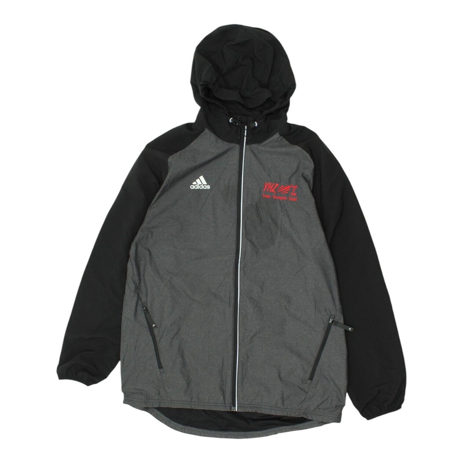 Adidas Mens Hooded Jacket Black Grey YHZ Track Field Full Zip Sports Hoodie Hoodie – Easygoing Wear · Trending Graphic Apparel