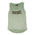 Diesel Womens Tank Top Green Sequin Spellout Logo Designer Sleeveless Vest Tank Top – Warm & Stylish · Must-Have Style