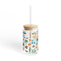 Tropical Vibes Sipper Glass Summer Drinkware Beach Theme Cup Eco Friendly Water Bottle Floral Patterned Glass Graphic Tee – Easygoing Wear · Top Pick For Any Outfit