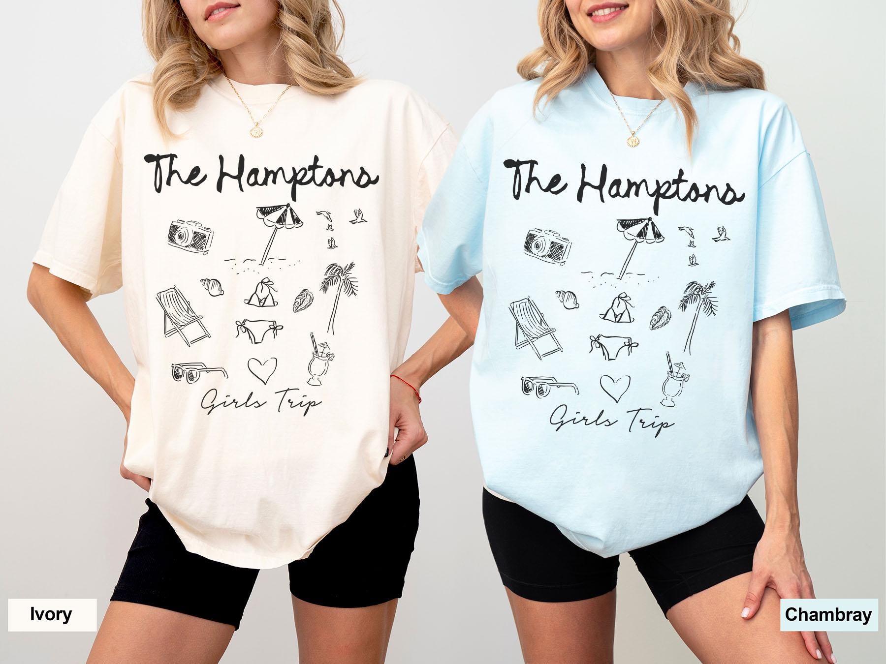 The Hamptons Shirt Girls Trip Shirts Gifts for Her Comfort Colors Vacation Tshirt Matching Shirts Friends Tee Graphic Tee – Everyday Comfort · Must-Have Style
