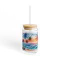 Tropical Palm Sipper Glass 16oz Perfect for Summer Beach Parties Home Decor Refreshing Drinks Gift for Ocean Lovers Graphic Tee – Feel-Good Design · Top Pick For Any Outfit