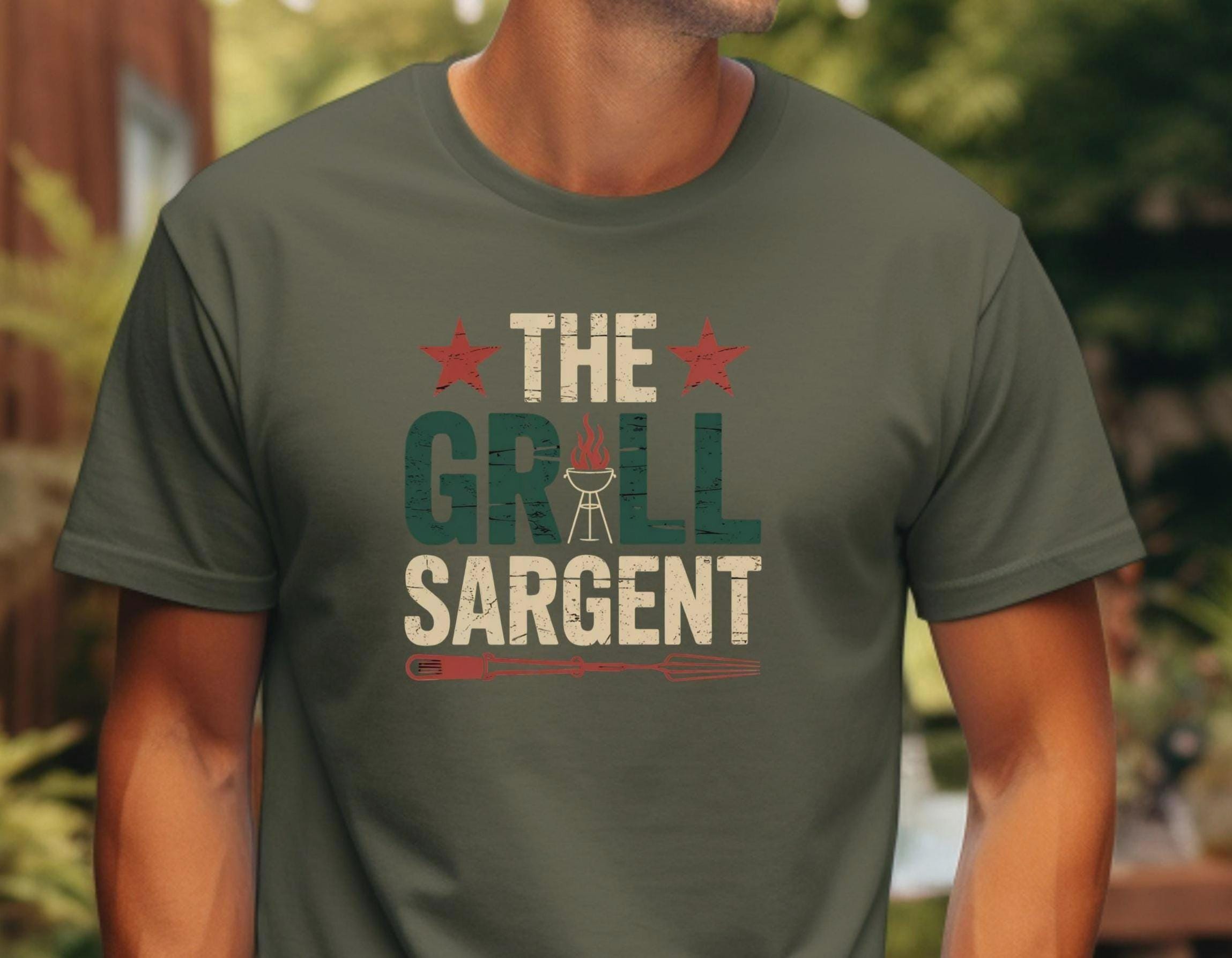 The GRILL SARGENT Shirt Fathers Day Gift for Dad BBQ Dad Shirt for the Grill Master Step Dad Gift Funny Grill TShirt Gift Idea Graphic Tee – Everyday Comfort · Perfect For Daily Wear