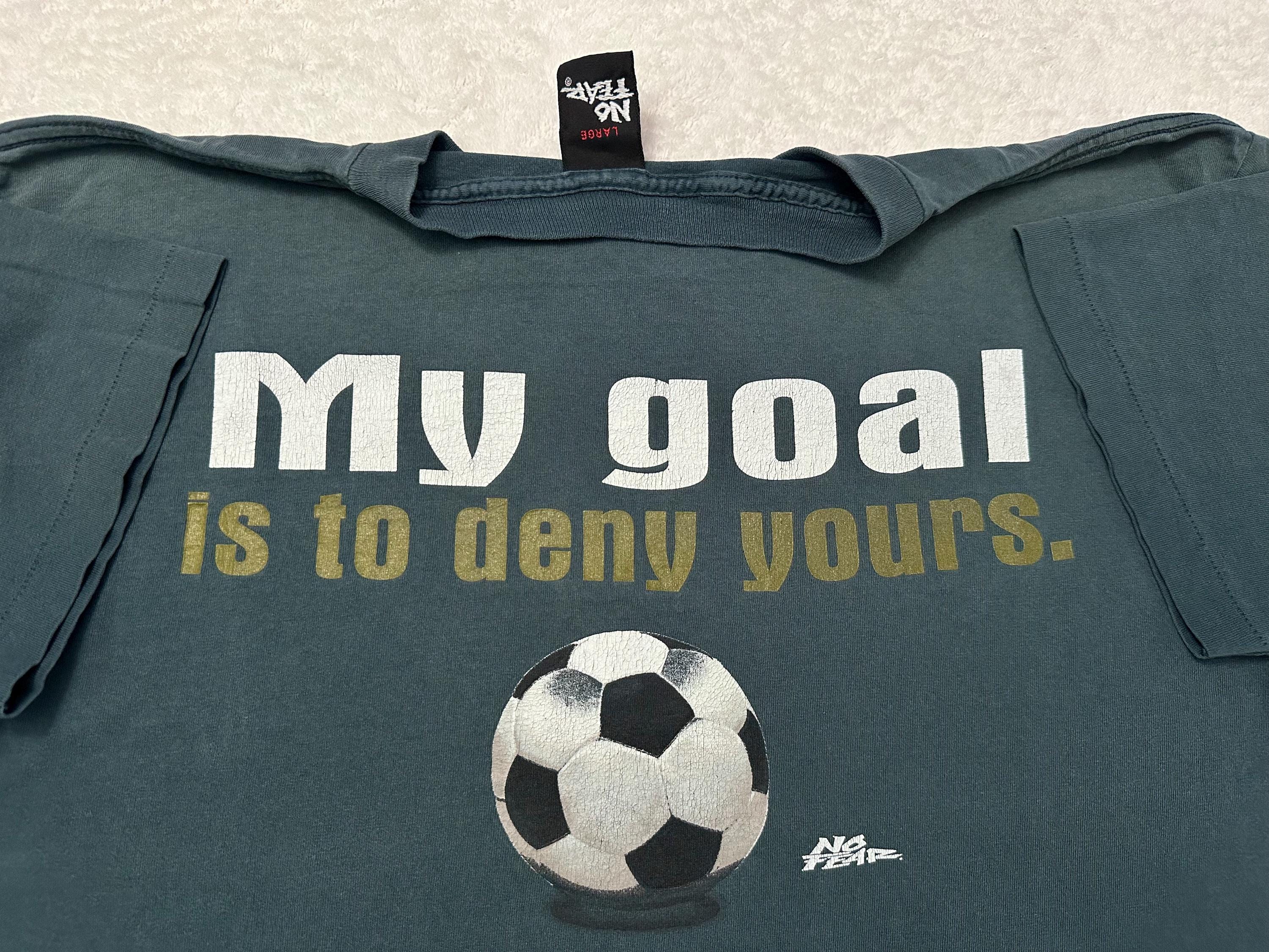 Vintage 1990s 90s No Fear Soccer Ball Deny Goal Streetwear Graphic Art T Shirt L Graphic Tee – Feel-Good Design · Perfect For Daily Wear