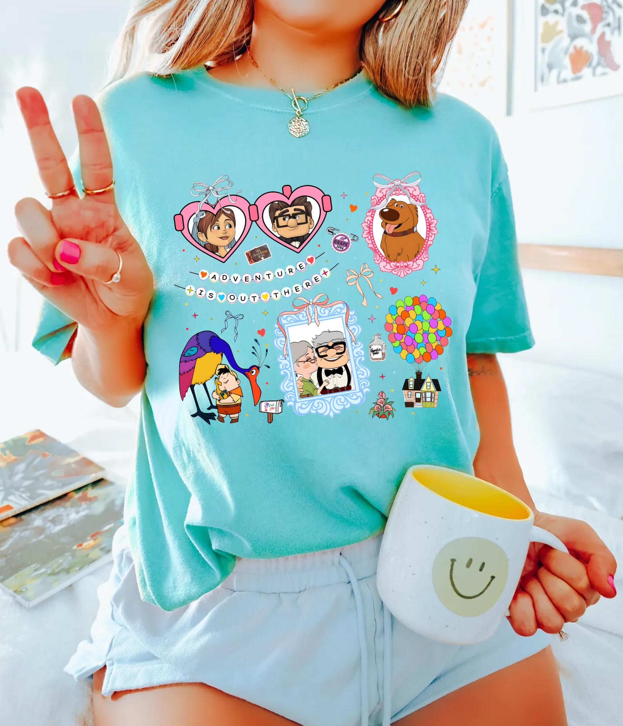 Disney Up T Shirt Coquette Bow Shirt Ellie And Carl Shirt Disney Adventure Shirt Disney Couple Tees Graphic Tee – Feel-Good Design · Trending Graphic Apparel