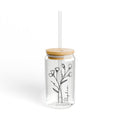 Glass Tumbler with Straw and Lid Personalized Gift For Her Birth Flower Iced Coffee Cup With Name Bridesmaid Proposal Gift Graphic Tee – Everyday Comfort · Perfect For Daily Wear
