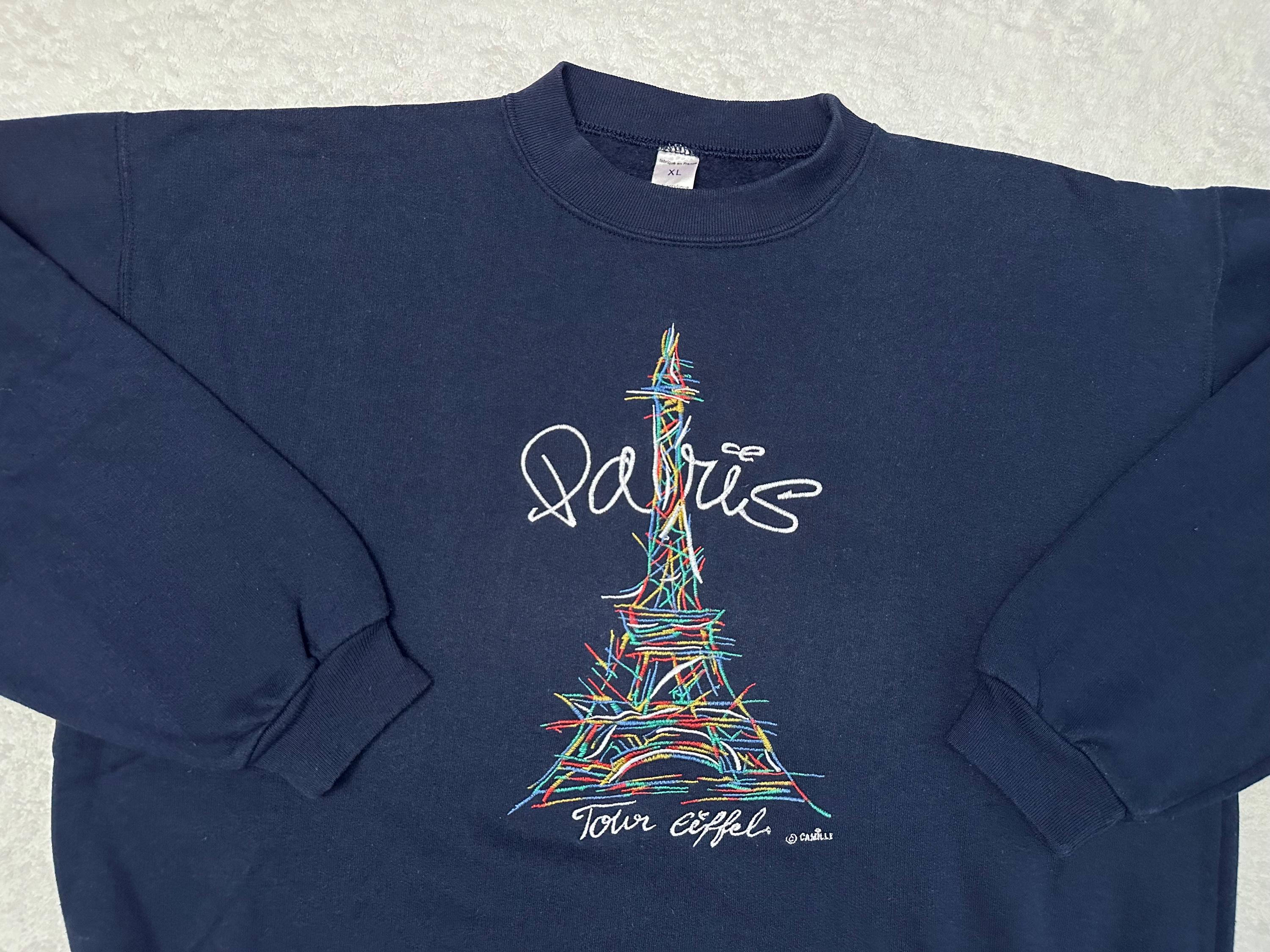 Vintage 1980s 1990s Paris Eiffel Tower Made In France French Sweatshirt L XL NEW Sweatshirt – Everyday Comfort · Trending Graphic Apparel