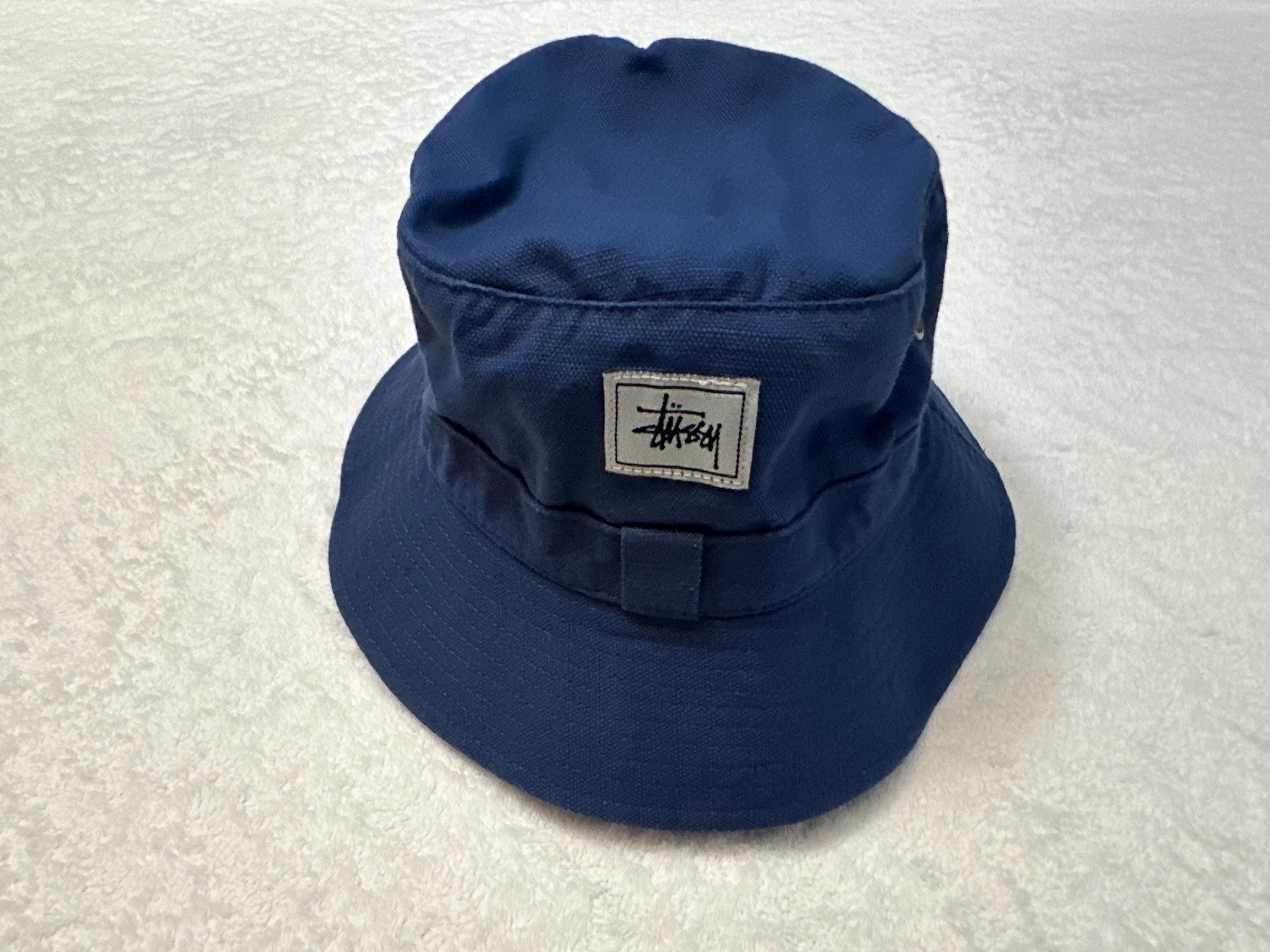Vintage 1990s 90s Stussy Streetwear Skate Surf Bucket Hat LXL Blue Barely Worn Graphic Tee – Bold Style · Must-Have Style