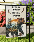 Love The Woods Garden Flag Bear in Outdoors Nature Banner Outdoor Decor Yard Garden Art Welcome Flag Camping Flag Housewarming Gift Graphic Tee – Easygoing Wear · Must-Have Style