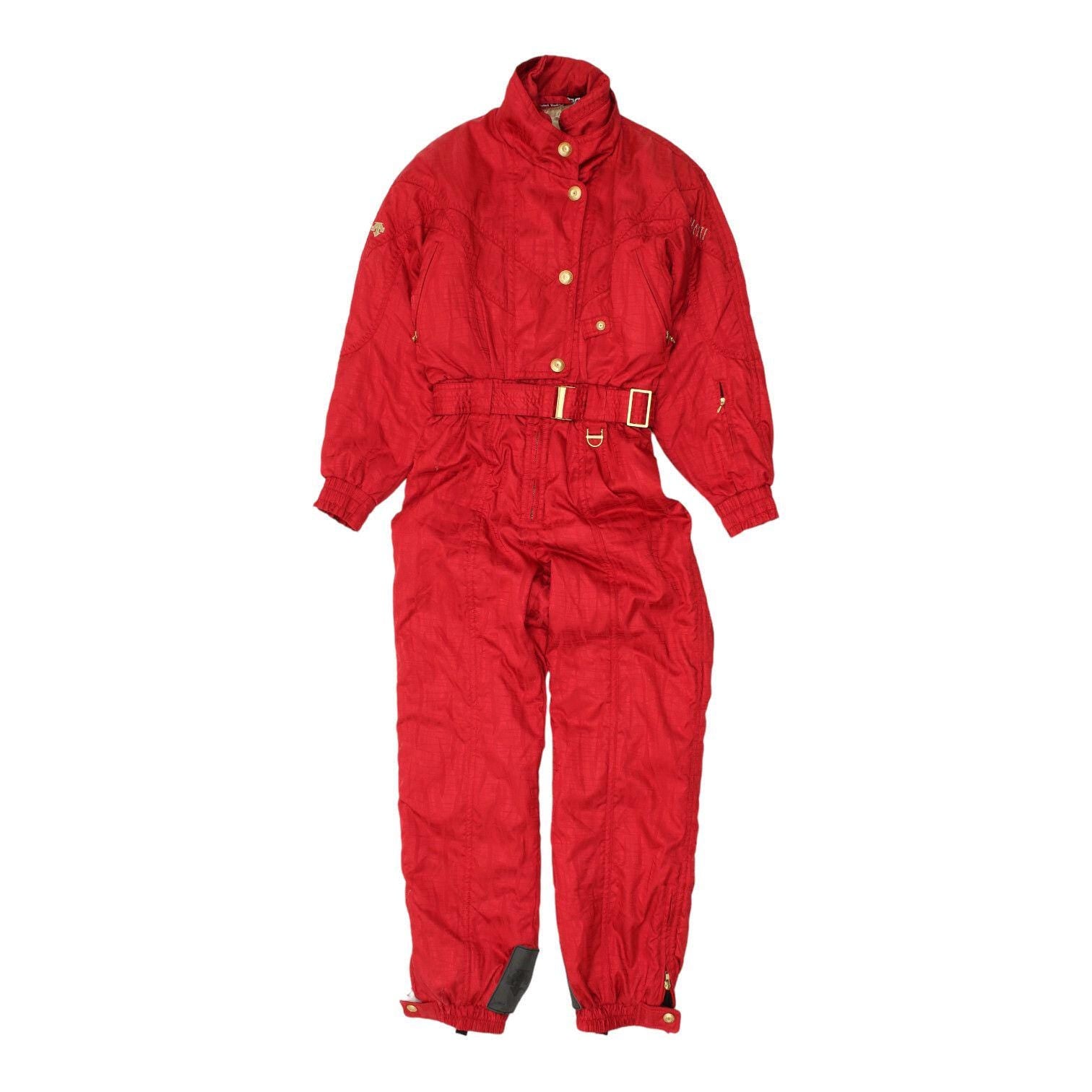 Descente Red Ski Suit Vintage Womens One Piece Skiing Retro Snowsuit VTG Graphic Tee – Soft Feel · Must-Have Style