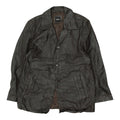 Hugo Boss Leather Jacket Vintage Mens Brown Designer Button Up Collared Graphic Tee – Feel-Good Design · Must-Have Style