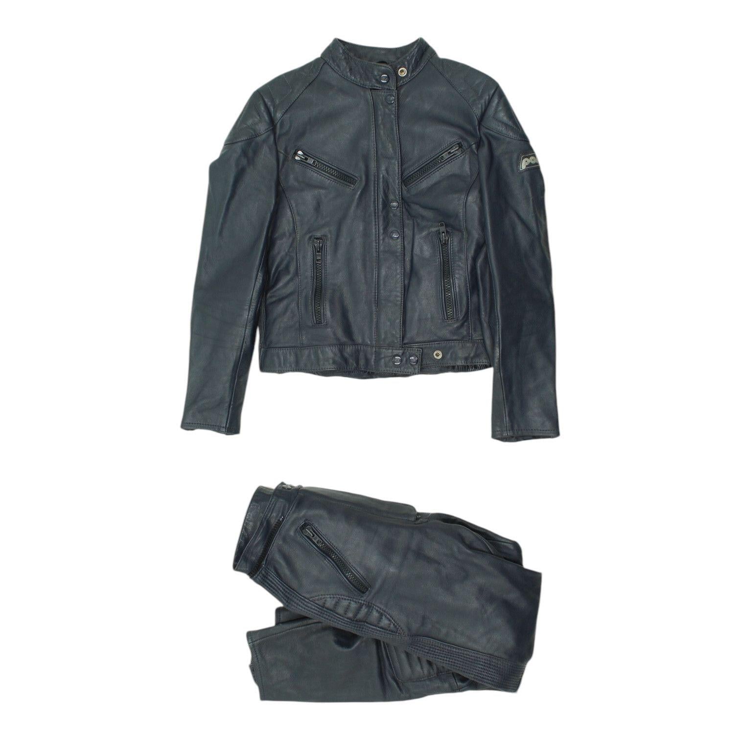 Polo Leather Motorcycle Suit Vintage Womens 2 Piece Motorbike Biker Set Graphic Tee – Warm & Stylish · High-Quality Print