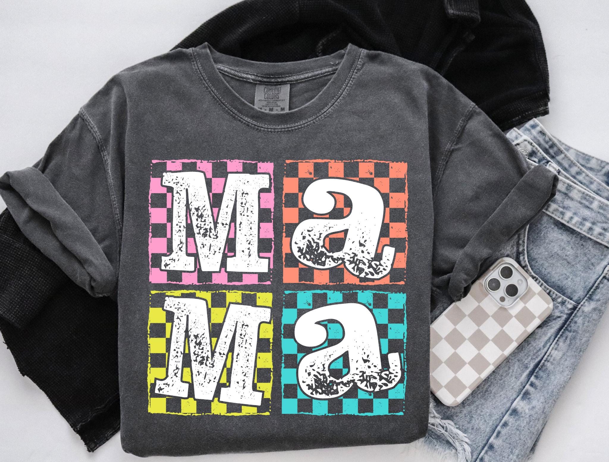 Checkered Mama Shirt Gift for MomRetro Mom TeeMother39s Day GiftVintage Checkered Mama Tshirt Aesthetic TeeCute mom Gift Graphic Tee – Feel-Good Design · Must-Have Style