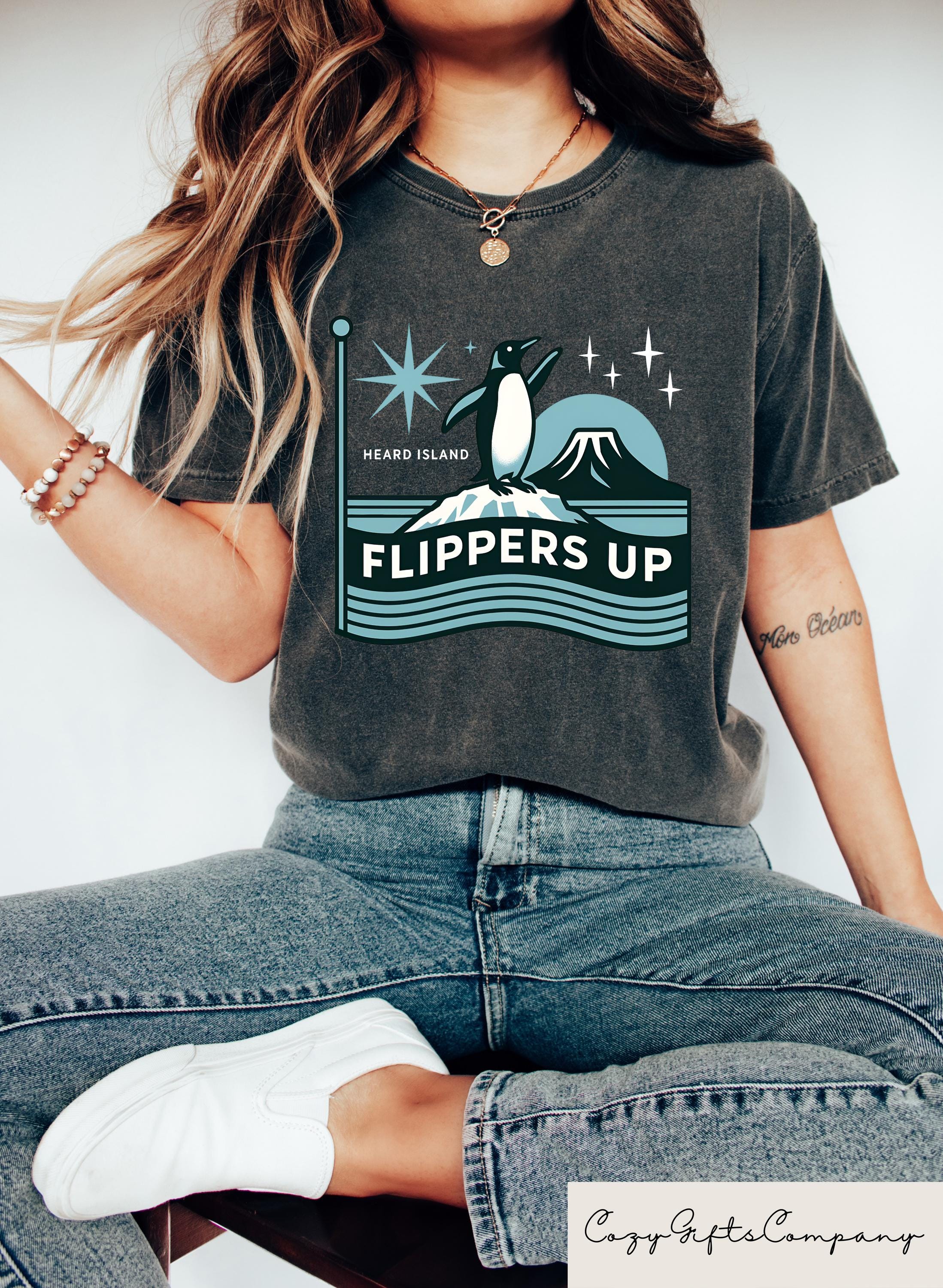 Penguins RESIST T shirt Flippers Up Shirt Heard Island Sweatshirt Retro Comfort FDT Gift Protest Tee Penguins Against Tariffs Crewneck Sweatshirt – Easygoing Wear · Top Pick For Any Outfit