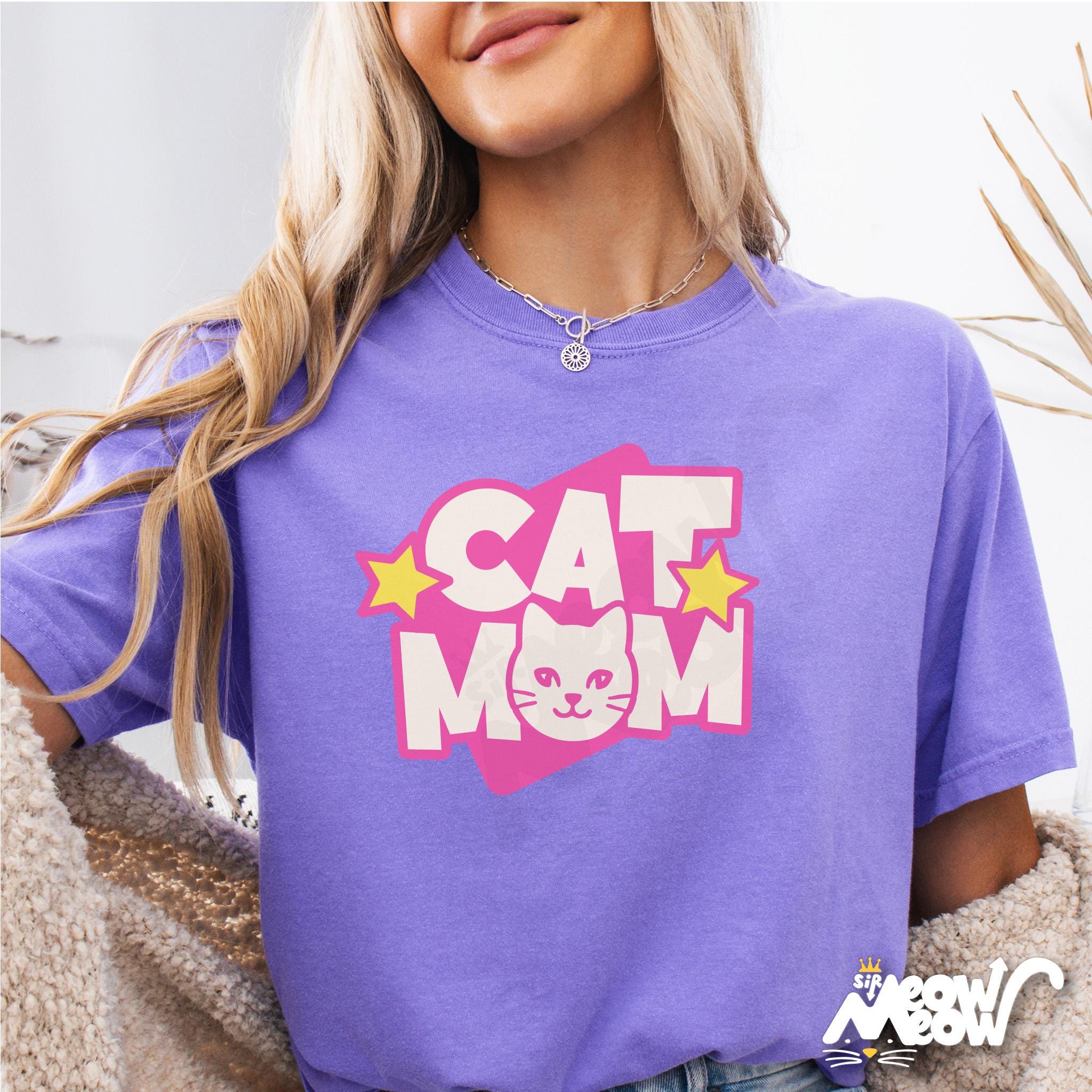 Cat Mom T Shirt Cute Cat Mom Graphic Tee Bright Cat Lover Gift for Women Funny Cat Shirt Graphic Tee – Aesthetic Look · Perfect For Daily Wear