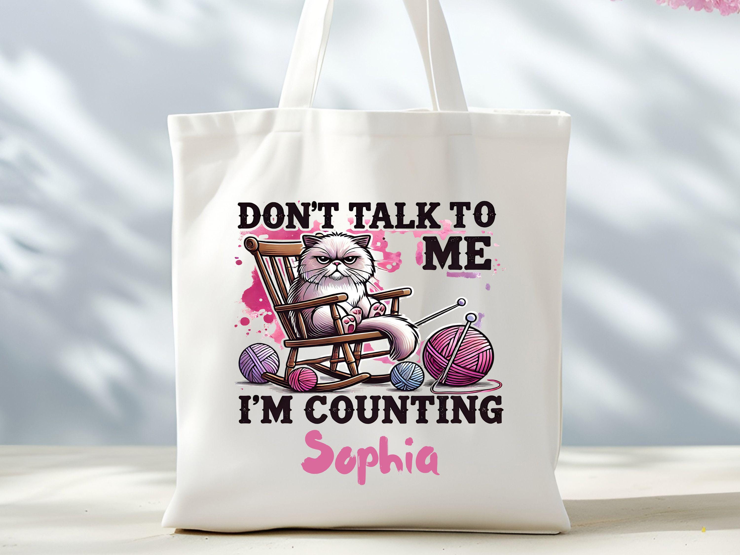 Personalized Cat Tote Bag Crochet Bag Knitting Tote Bag Tote For Crochet Gift For Mom Grandma Bag Cute Cat Xmas Gift Knitting Gift Tote Bag – Fan Favorite · Great Gift For Fans