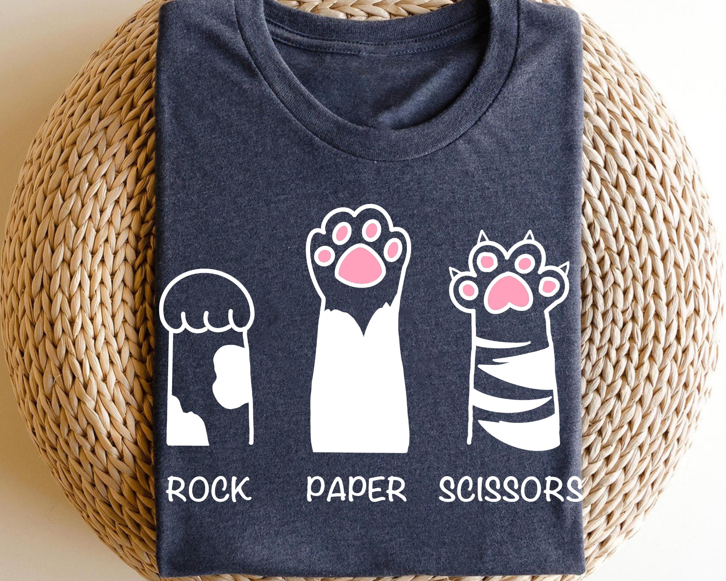 Rock Paper Scissors Shirt Cat Paw Shirt Christmas Shirt Funny Cat Shirt Cat Lover Gift Shirt Graphic Tee – Soft Feel · Must-Have Style