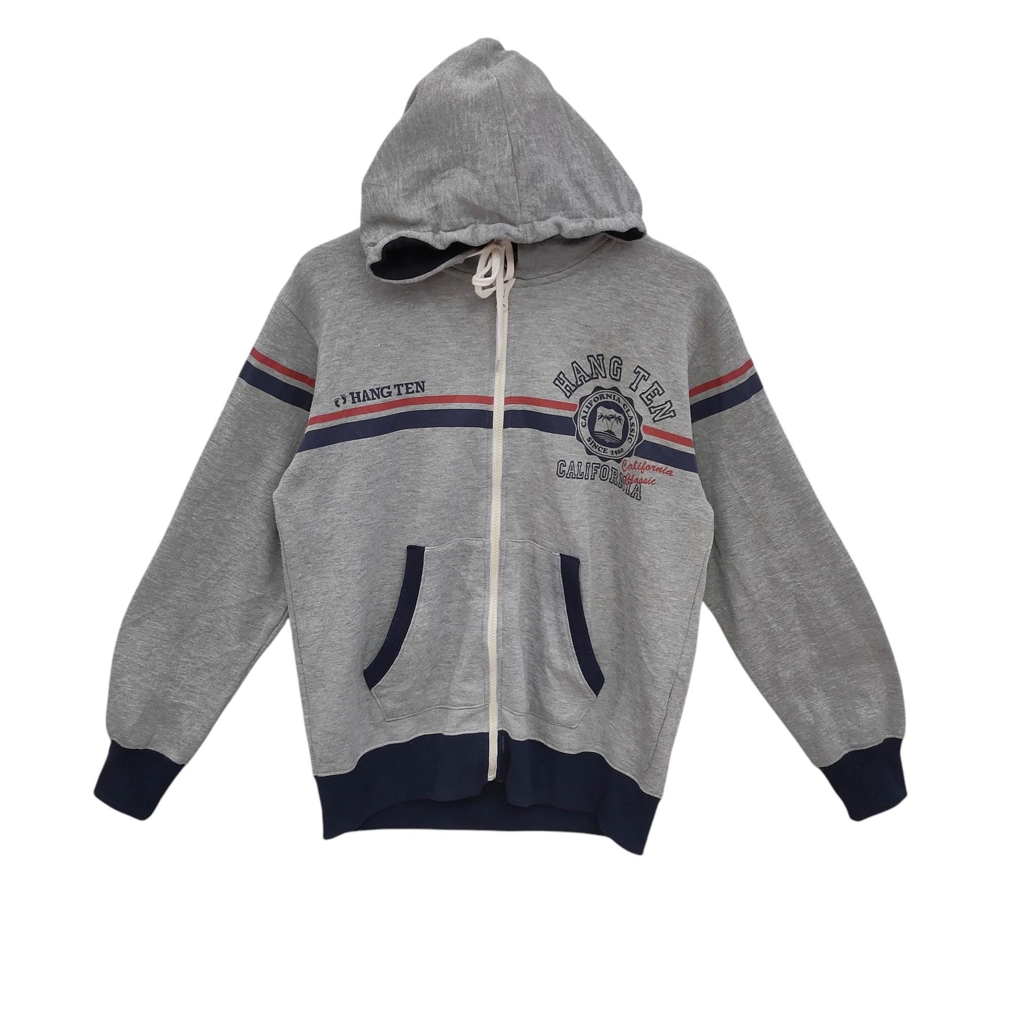 90s Hang Ten Surf Style Hoodie Sweatshirt Medium Vintage Hang Ten California Surfboards Sweater Zipper Size M Hoodie – Aesthetic Look · High-Quality Print
