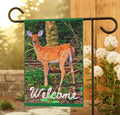 Deer Bambi Garden Flag Yard Welcome Banner Animal Lover Banner Yard Art Featuring Real Photography Rural Garden Flag Housewarming Gift Graphic Tee – Aesthetic Look · Trending Graphic Apparel