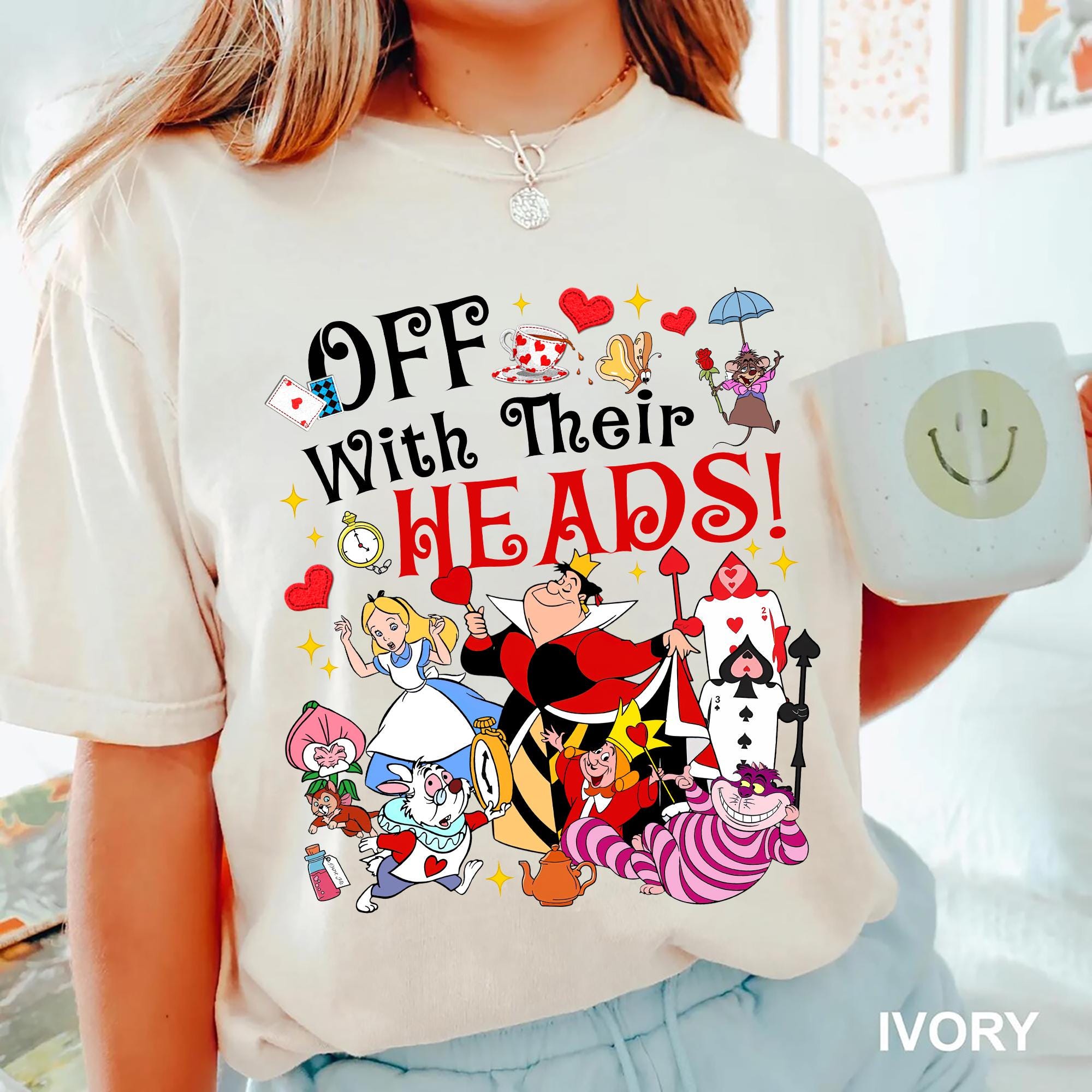 Alice in Wonderland Villain Shirt Queen Of Hearts Off With Their Head Tee Disneyland Shirt Magic Kingdom Trip Tee Disney Family Vacation Tee Graphic Tee – Bold Style · Top Pick For Any Outfit