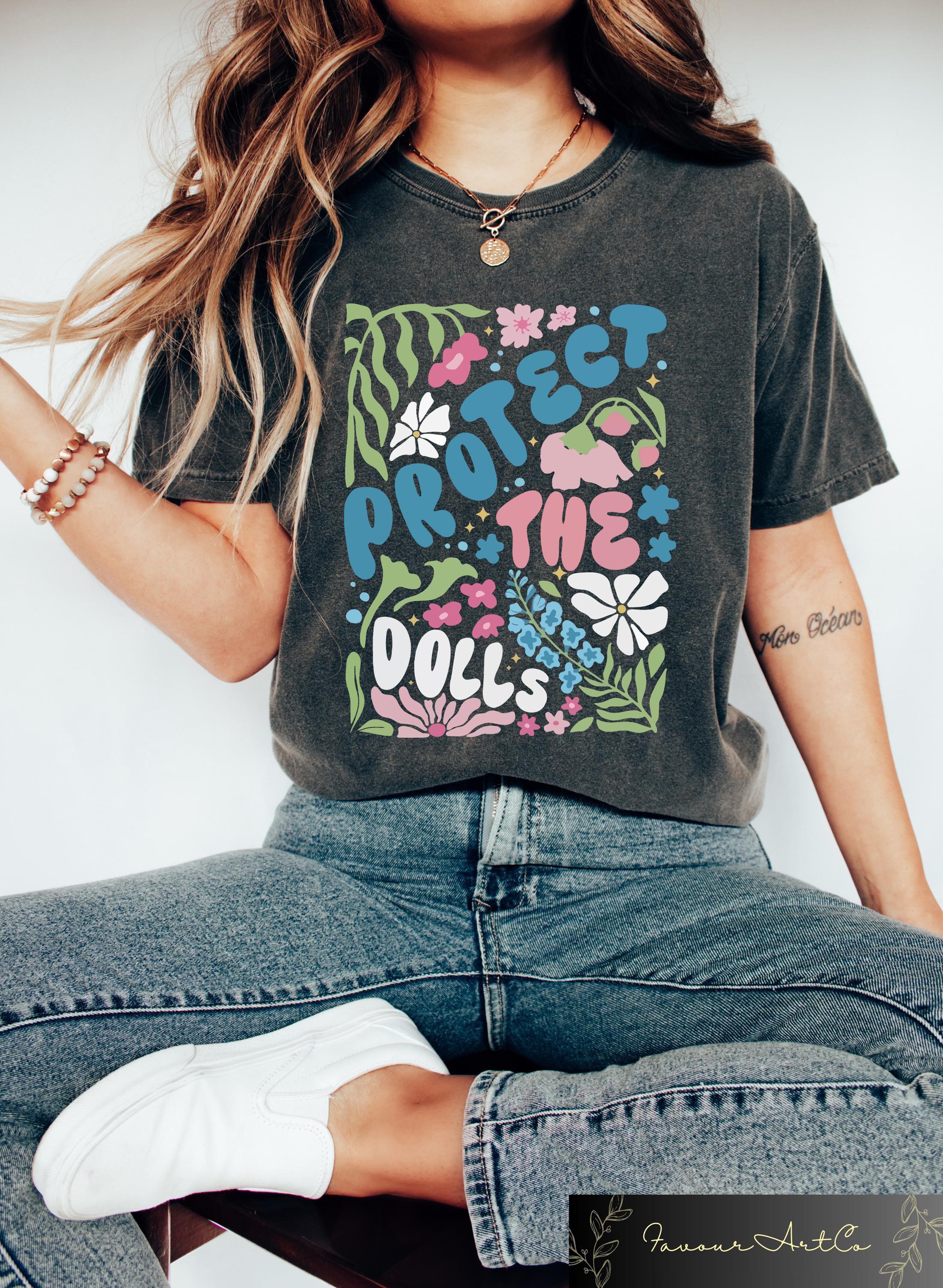 Retro Comfort Trans T shirt Protect The Dolls Shirt Trans Rights Sweatshirt LGBTQ Pride Gift Nonbinary Crewneck Social Justice Tee Sweatshirt – Feel-Good Design · Trending Graphic Apparel