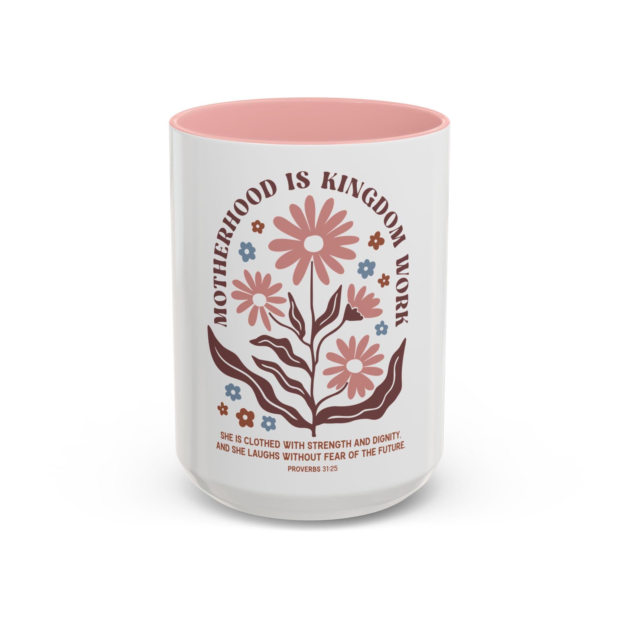 Inspirational Motherhood Coffee Mug Mom Gift Floral Design Proverbs 31 Encouragement Mug Unique Gift for Her Graphic Tee – Fan Favorite · Perfect For Daily Wear
