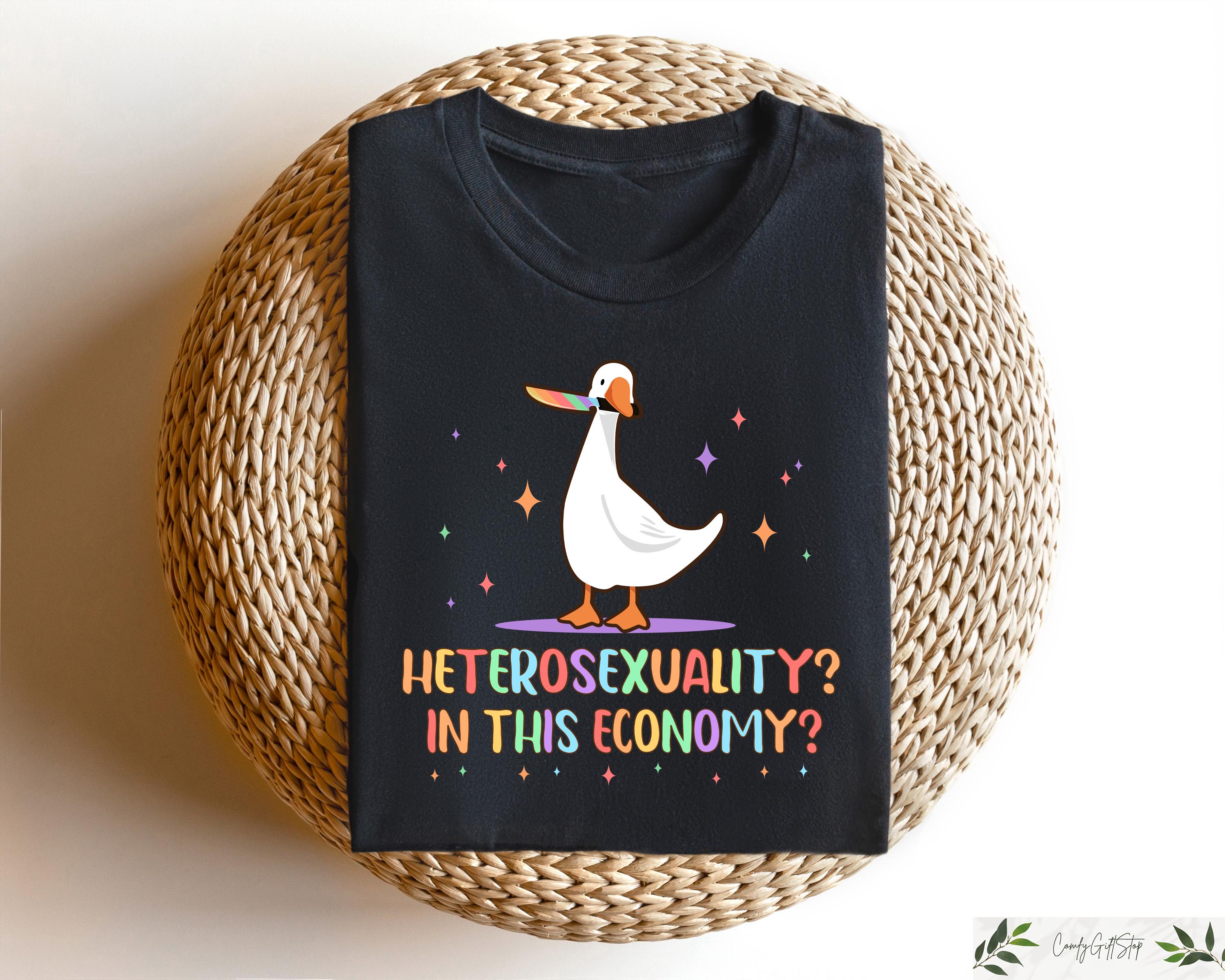 Heterosexuality In This Economy Shirt LGBTQ Pride T shirt LGBTQ Support Sweatshirt Lesbian Gift Pride Month Tee Queers Rights Crewneck Sweatshirt – Soft Feel · Great Gift For Fans