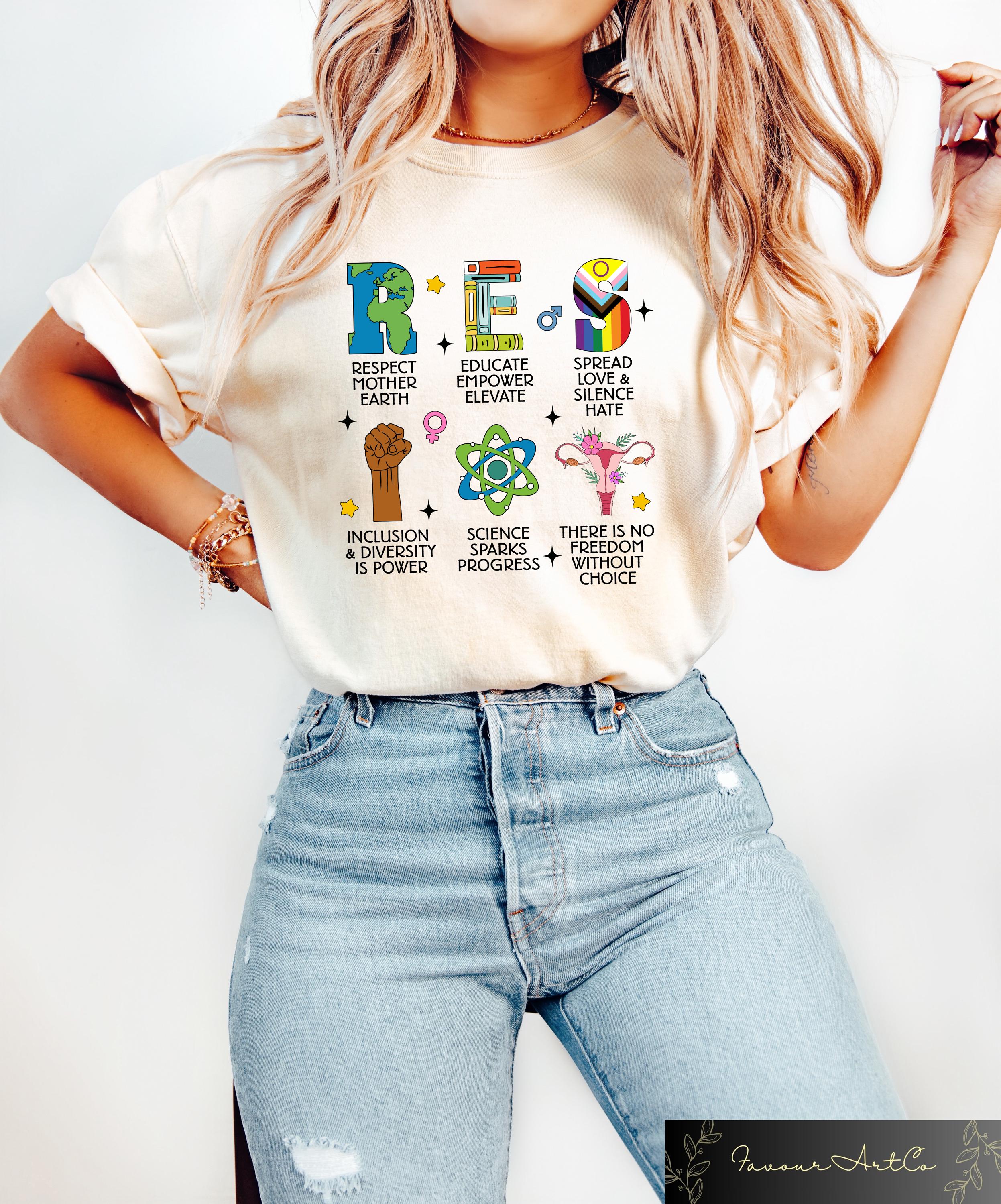 Retro Comfort Resist Shirt Respect Mother Earth T shirt Educate Empower Elevate Sweatshirt Trendy Woman Gift Inclusion Diversity Tee Sweatshirt – Bold Style · Top Pick For Any Outfit