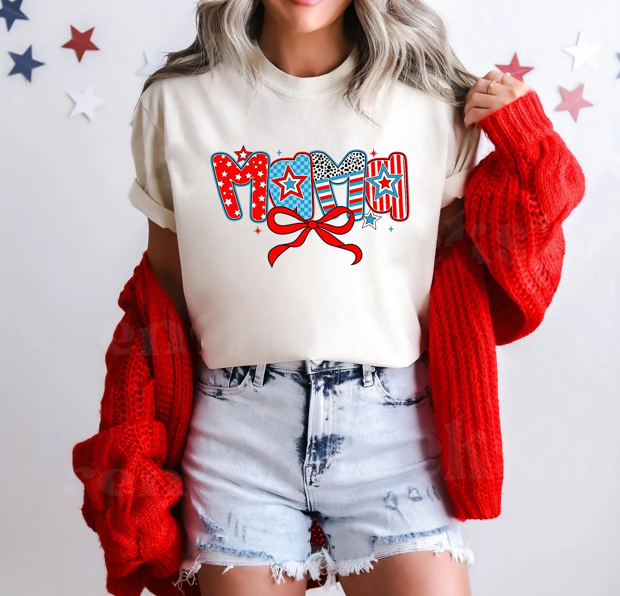 Patriotic Mama T Shirt Mothers Day Gift for Her USA Flag Stars And Stripes 4th Of July Mom Gift American Flag Mama Crewneck Shirt Graphic Tee – Feel-Good Design · Must-Have Style