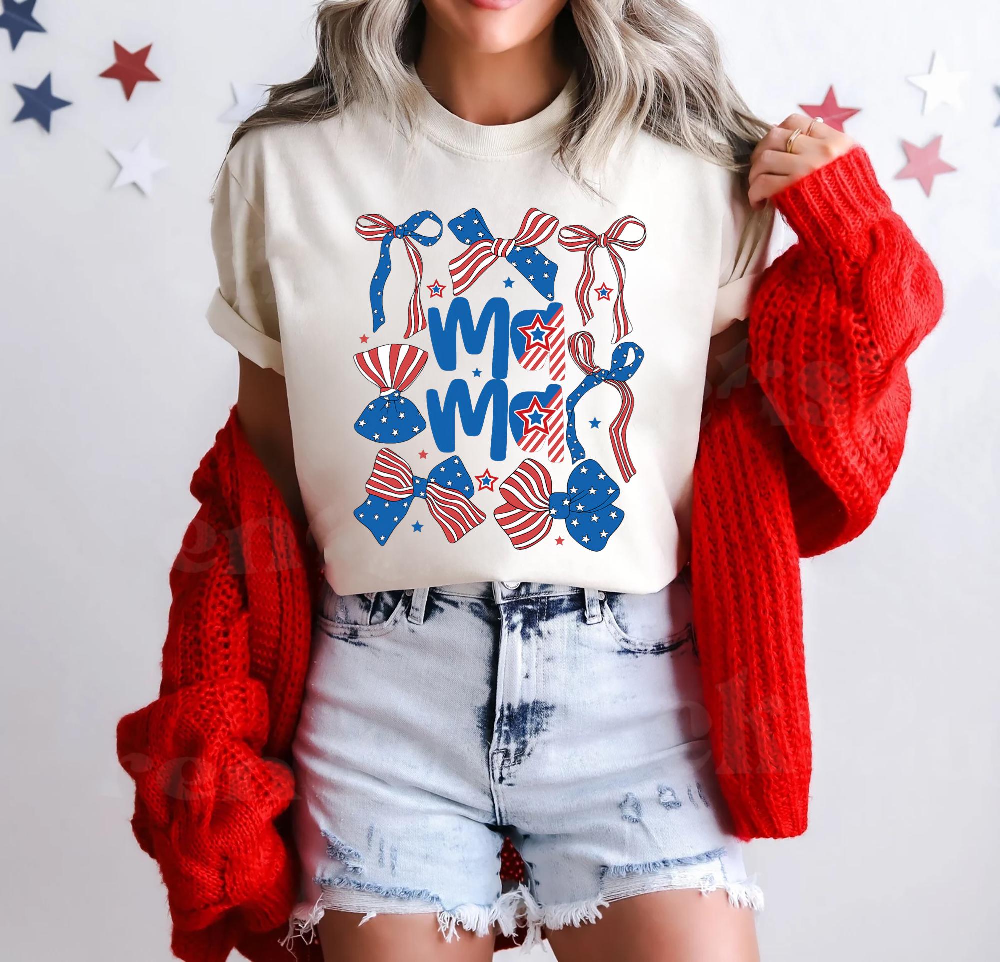 Patriotic Mama T Shirt Mothers Day Gift for Her Shirt USA Flag Stars And Stripes 4th Of July Mom Gift American Flag Mama Crewneck Shirt Graphic Tee – Warm & Stylish · Great Gift For Fans