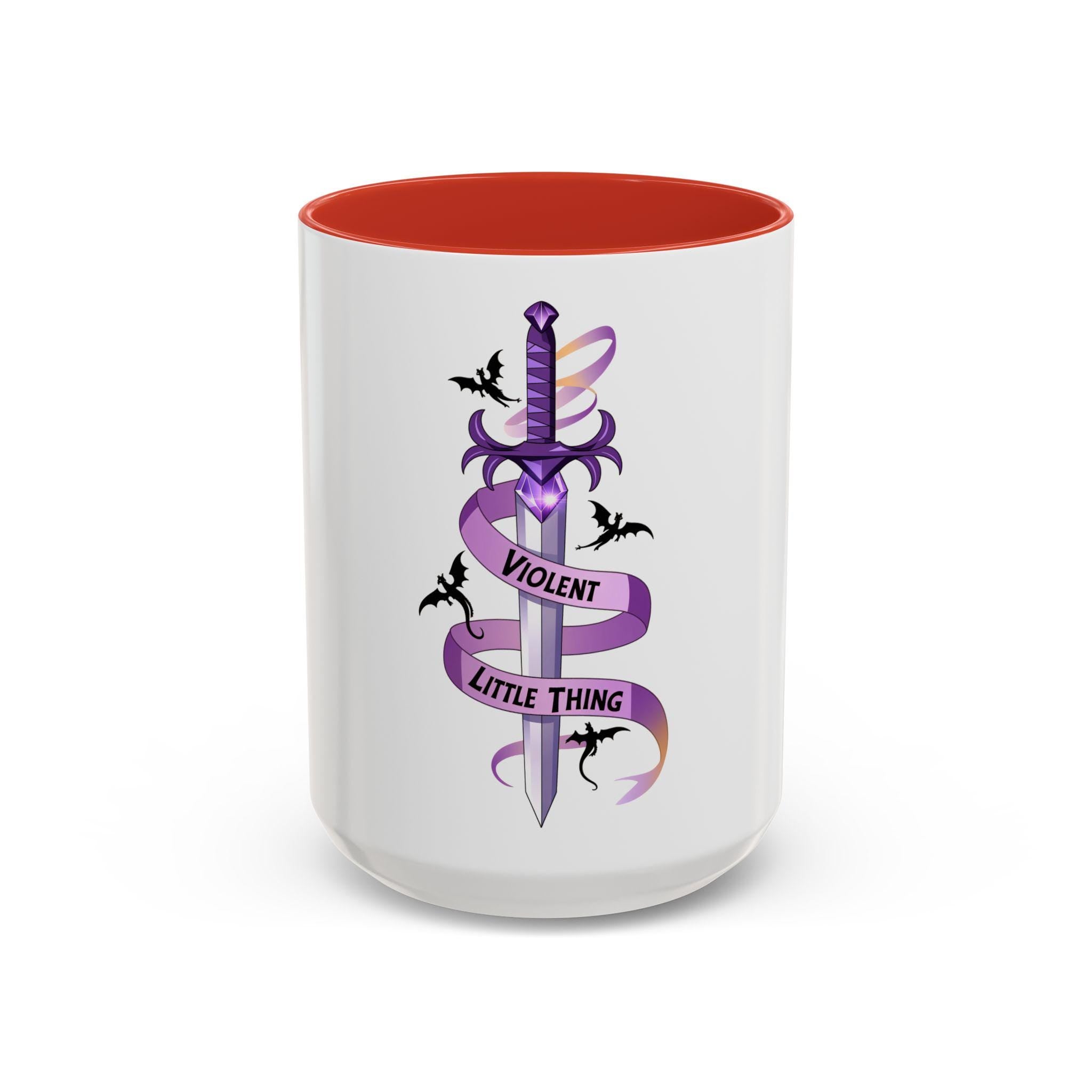 Violent Little Thing Accent Mug Funny Gift for Gamers Dragons and Sword 11oz Mug Birthday Present Dark Romance Coffee Cup Graphic Tee – Fan Favorite · Must-Have Style