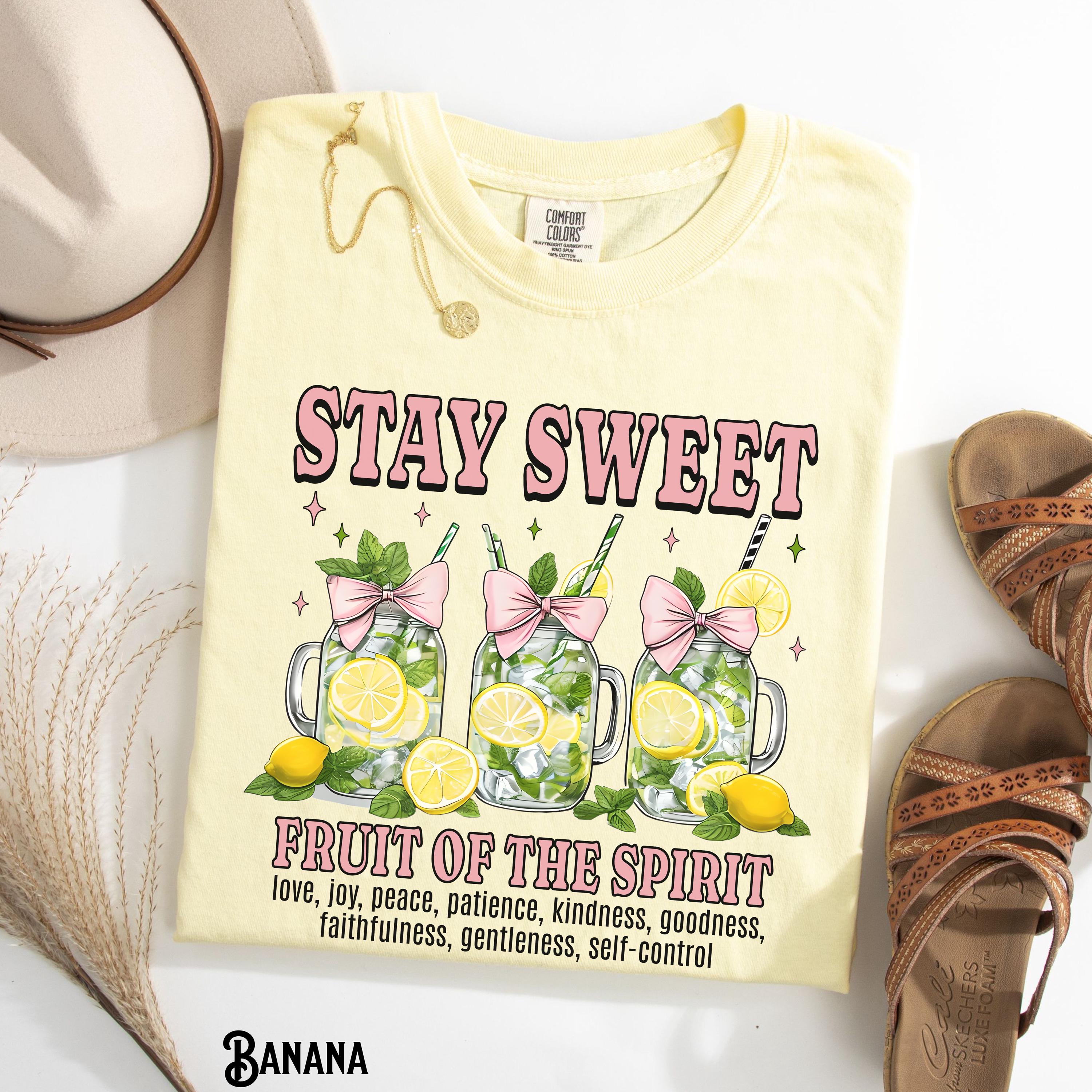 Christian Shirt Fruit of The Spirit Tee Lemons Lemonade T Shirt Bible Verse Scripture Coquette Bow Summer Gift Graphic Tee – Feel-Good Design · High-Quality Print
