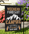 Garden Flag Fun Drinking Beer Camping Weekend Banner Camper Outdoor Decor Camper RV Yard Art Funny Campsite Sign Vacation Camping Gift Graphic Tee – Easygoing Wear · Great Gift For Fans