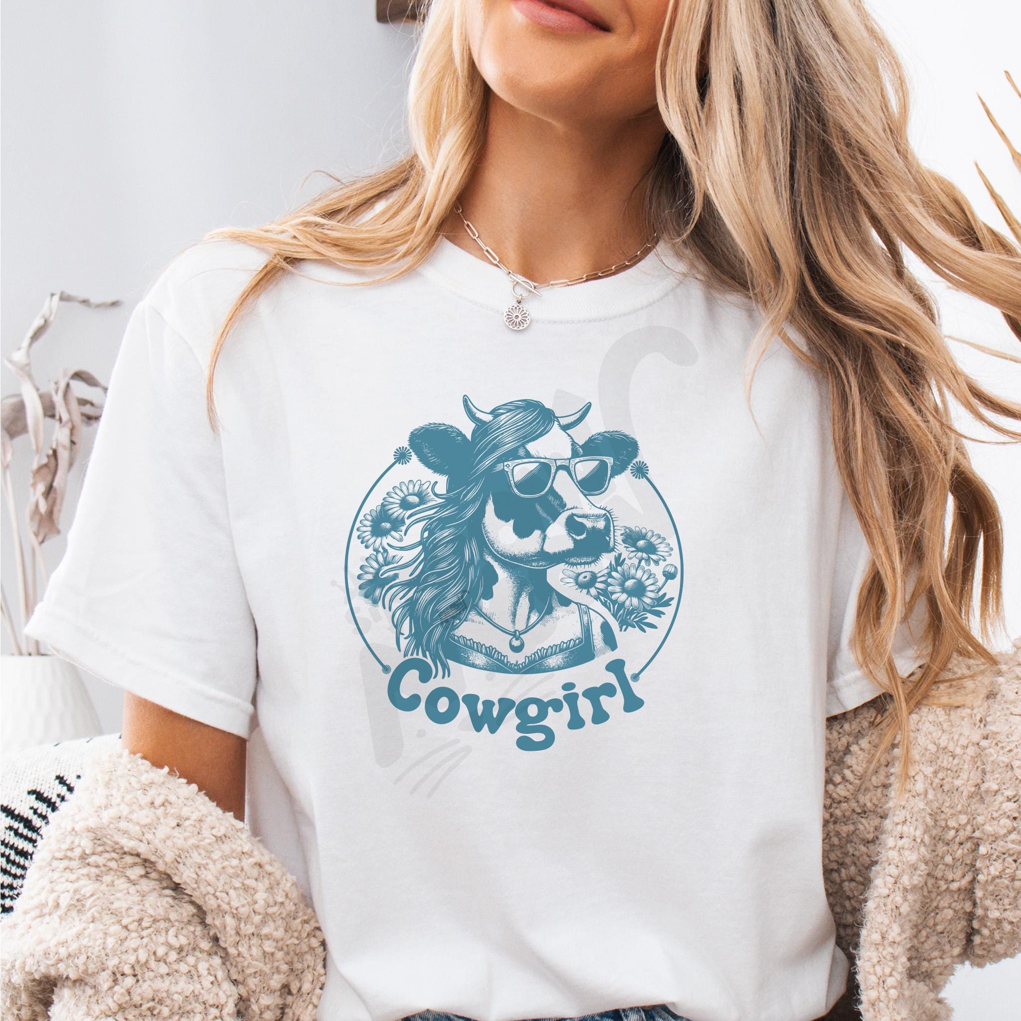 Funny Cowgirl Shirt Retro Western Cow Tee for Women Cool Cow with Sunglasses Rodeo Graphic T Shirt Country Girl Gift Graphic Tee – Warm & Stylish · Trending Graphic Apparel