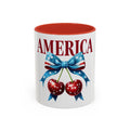 Patriotic Coffee Mug with Cherry Design Ideal for 4th of July Americana Decor Gifts for Her Kitchen Accessories Holiday Mug Red White Graphic Tee – Aesthetic Look · Top Pick For Any Outfit