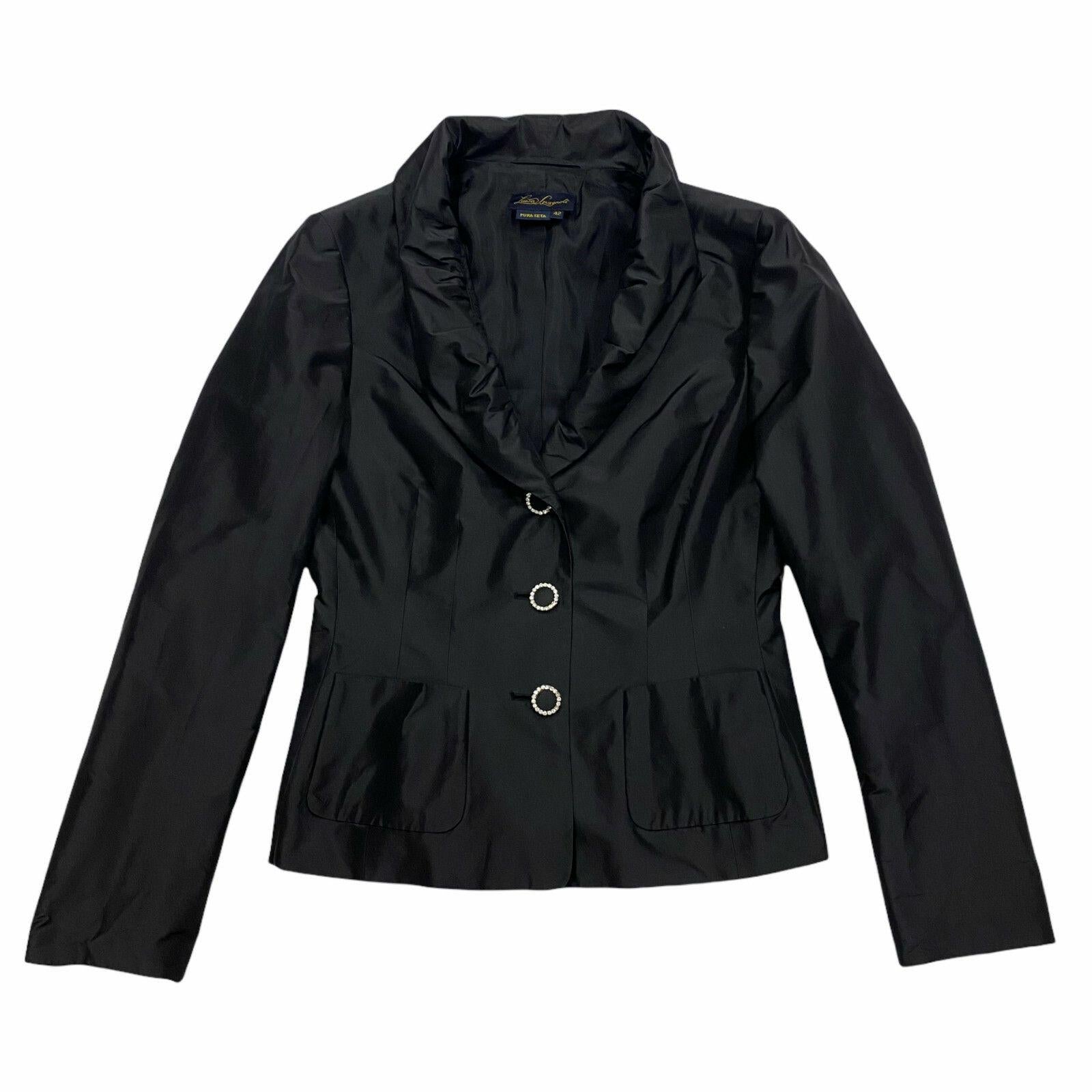 Luisa Spagnoli Silk Jacket Vintage Womens Luxury High End Designer Black Graphic Tee – Fan Favorite · Trending Graphic Apparel