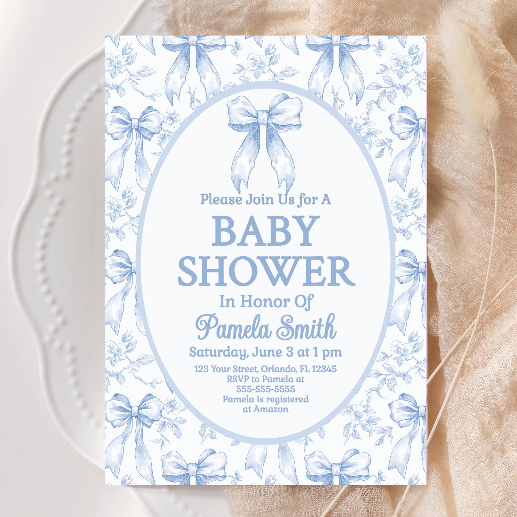 Dusty Blue Toile Baby Shower Invite Blue Baby Shower Invitation Blue Chinoiserie Baby Shower Blue Bow Invitation Template Blue Bow Baby BT2 Graphic Tee – Feel-Good Design · Trending Graphic Apparel