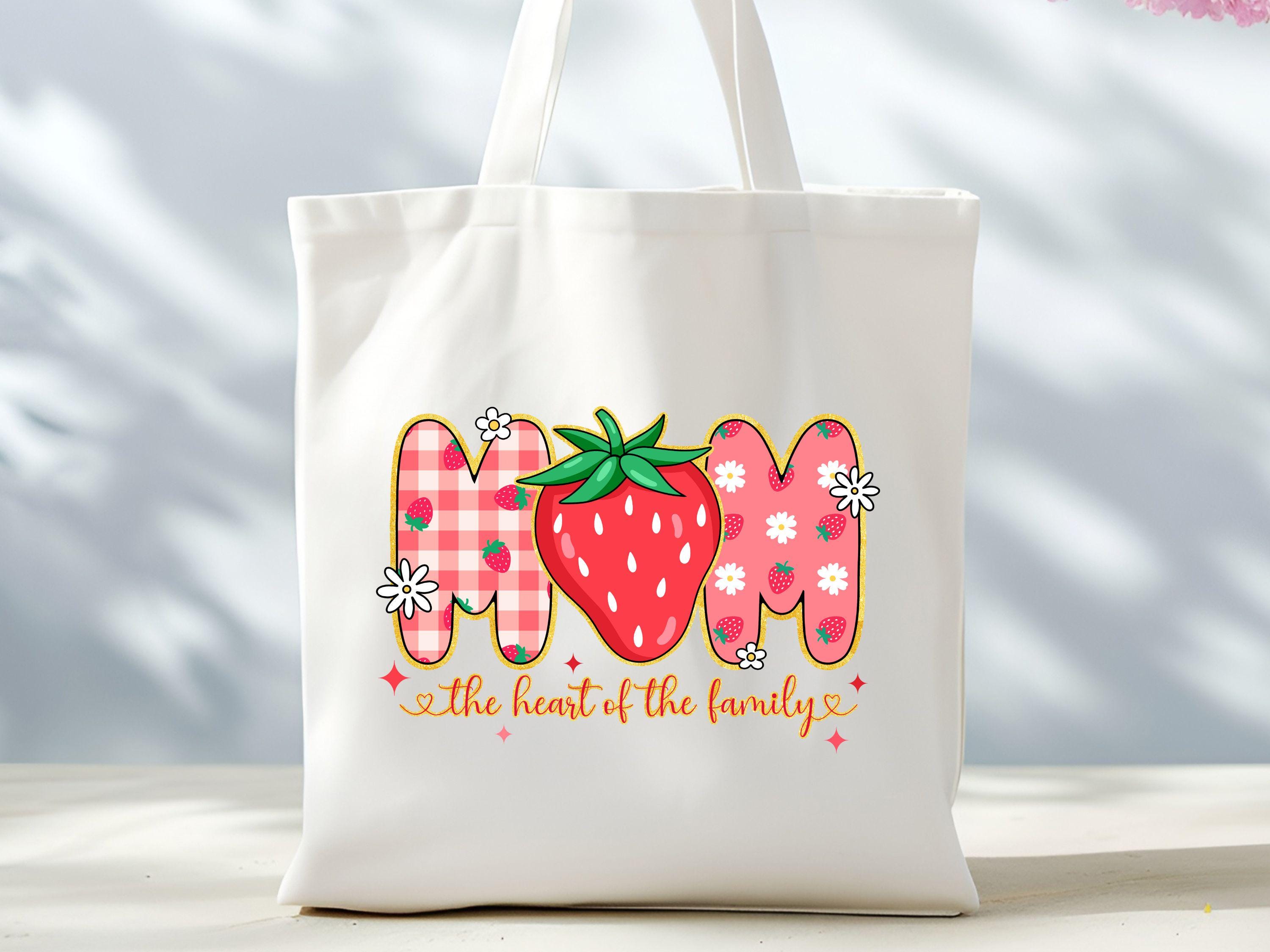 Mom Heart Of The Family Tote Bag Mother39s Day Gift Strawberry Lover Bag Mom Zippered Tote Bag Gift for Mom Mama Birthday GiftBook Tote Tote Bag – Easygoing Wear · Perfect For Daily Wear