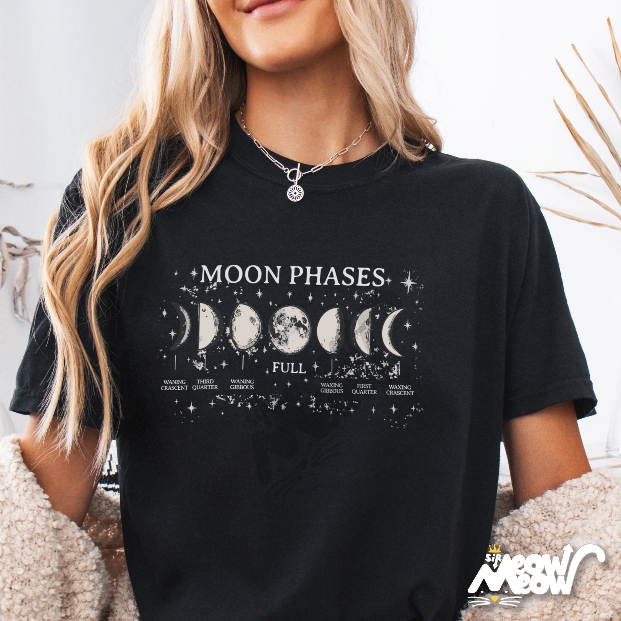 Moon Phases Shirt Lunar Cycle Graphic Tee Celestial Witchy Shirt Astrology Moon Tee Moon Phases T Shirt Boho Star Shirt Graphic Tee – Premium Graphic · Perfect For Daily Wear